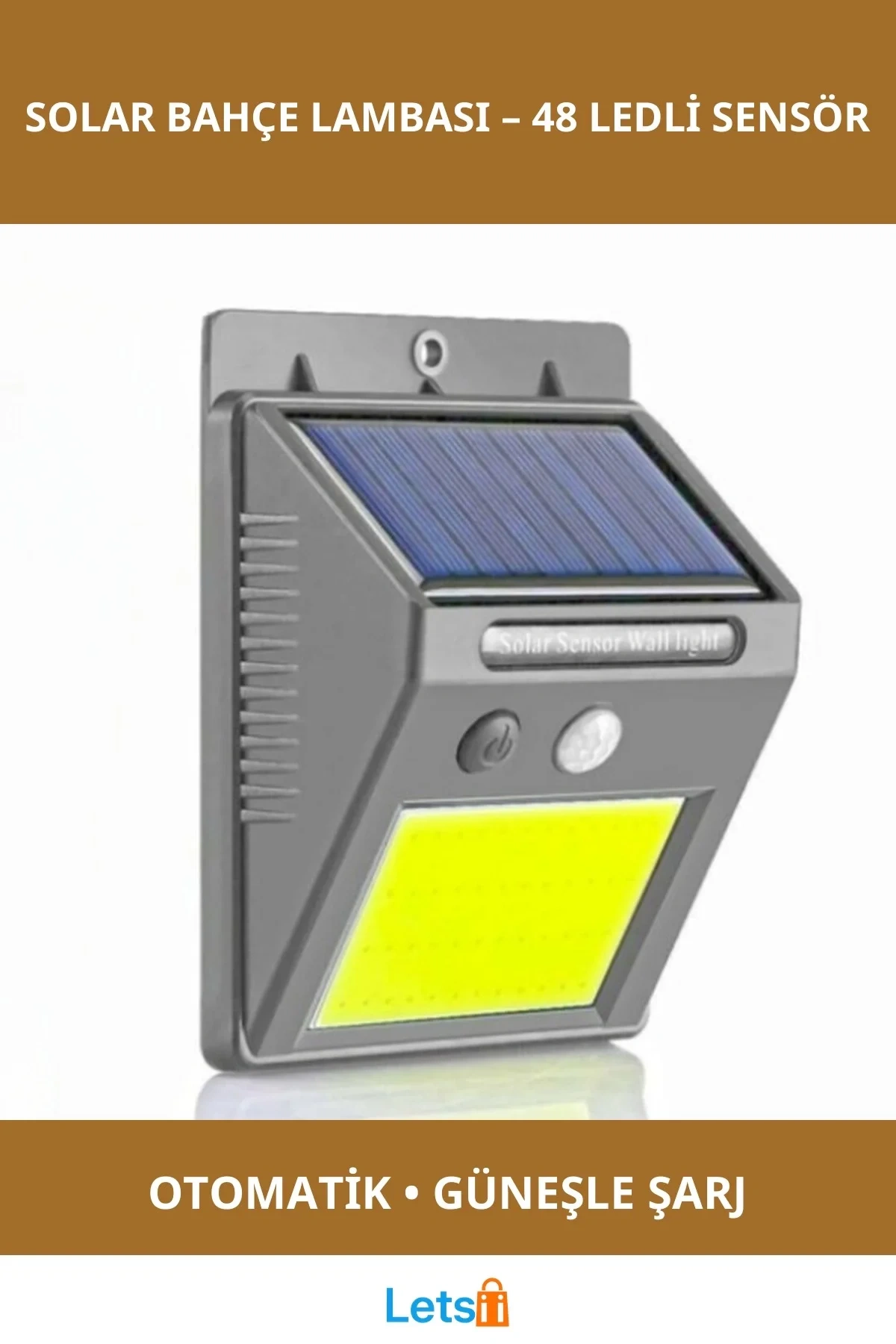 Hareket Sensörlü Solar 48 Led Bahçe Lambası