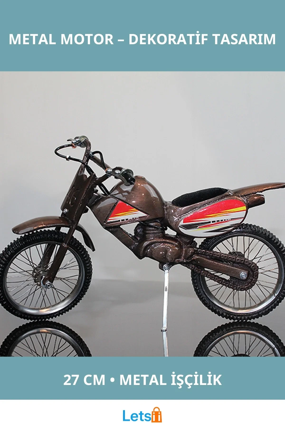 Harley Metal Motosiklet 27 cm Dekoratif Figür