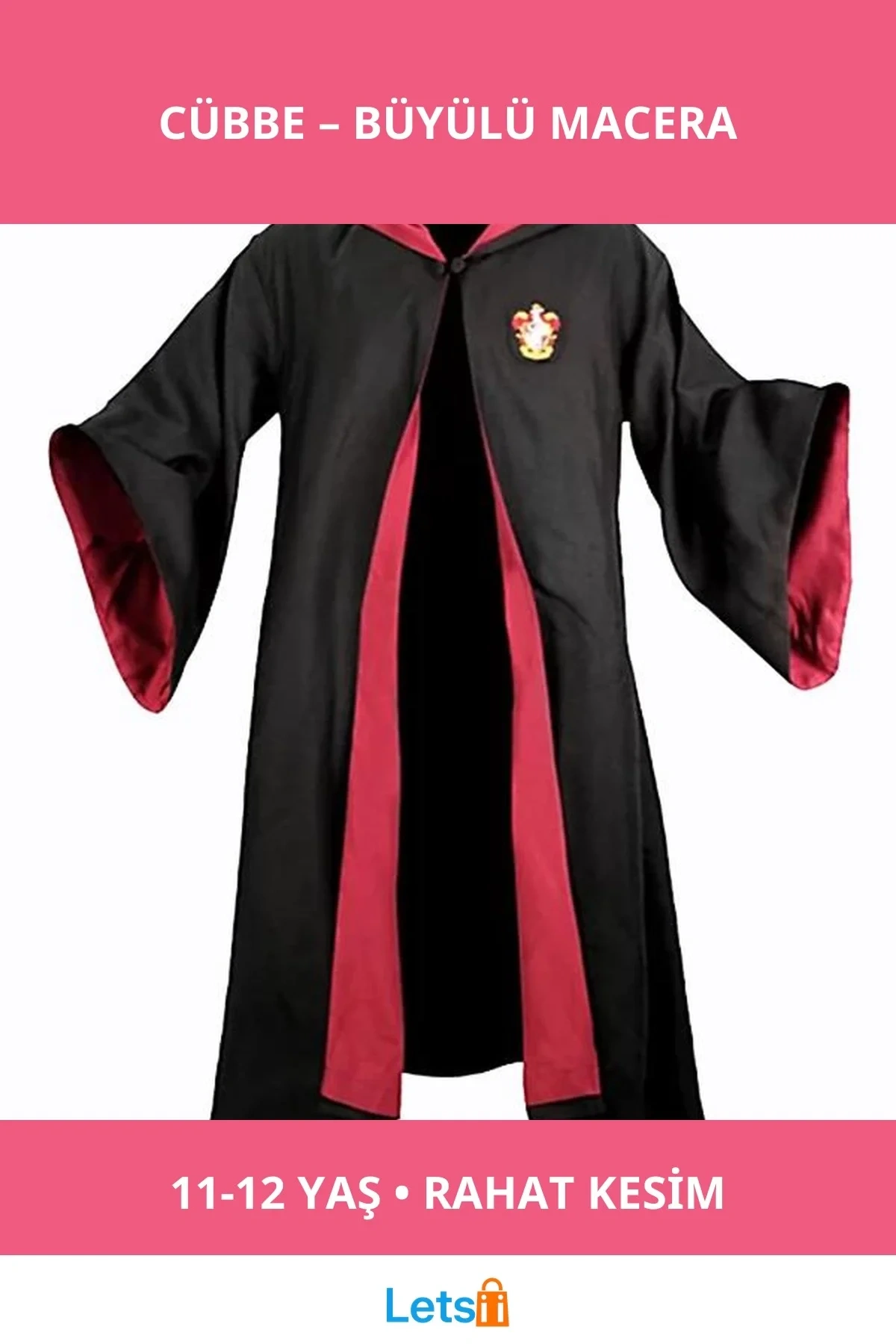 Harry Potter Gryffindor Cübbe Çocuk 11 12 Yaş Kırmızı Sarı
