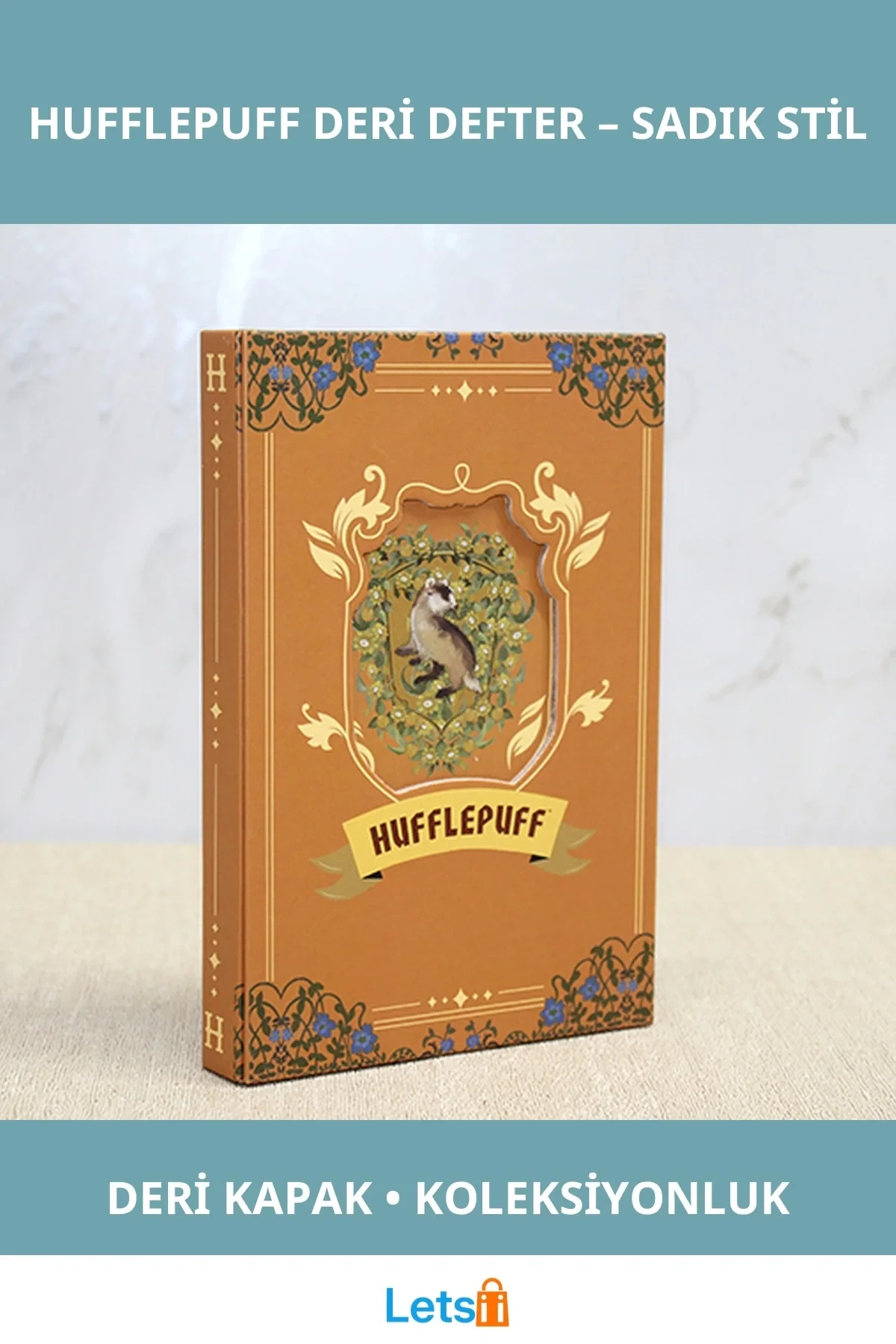Harry Potter Hufflepuff Deri Defter Koleksiyon Parçası