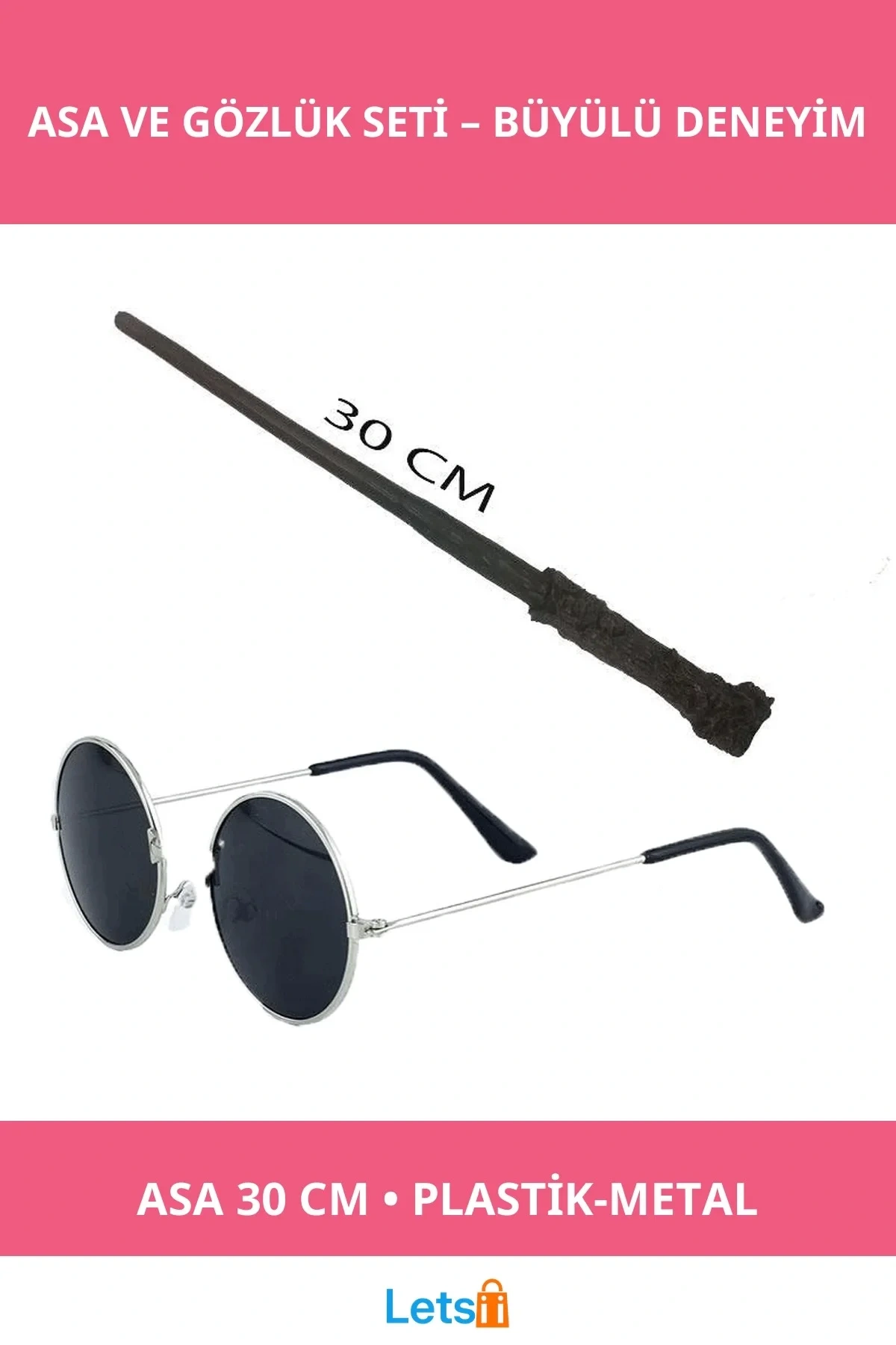 Harry Potter Temalı Asa ve Gözlük Seti