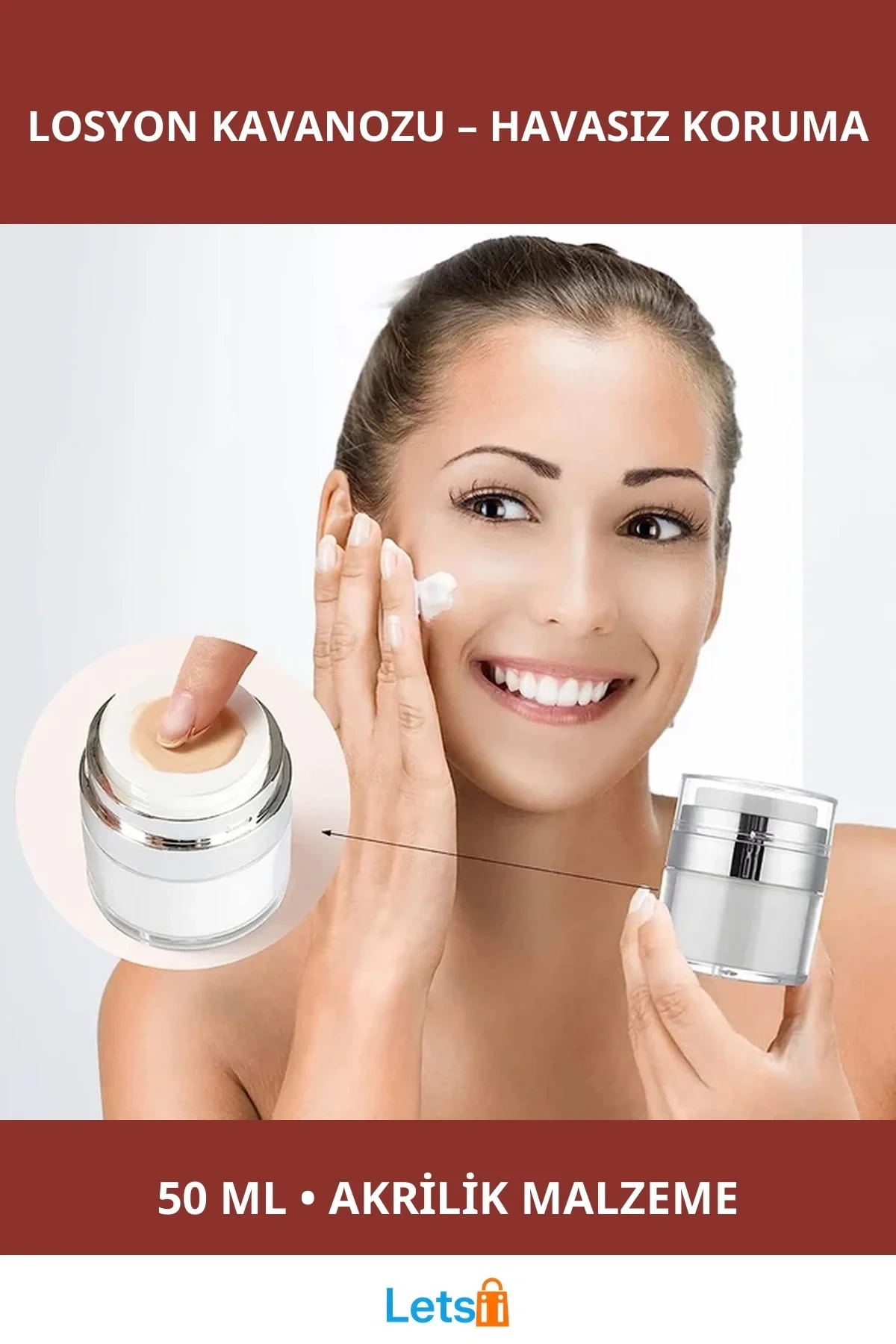 Hava Almayan Pompa Krem Kavanozu 50 Ml