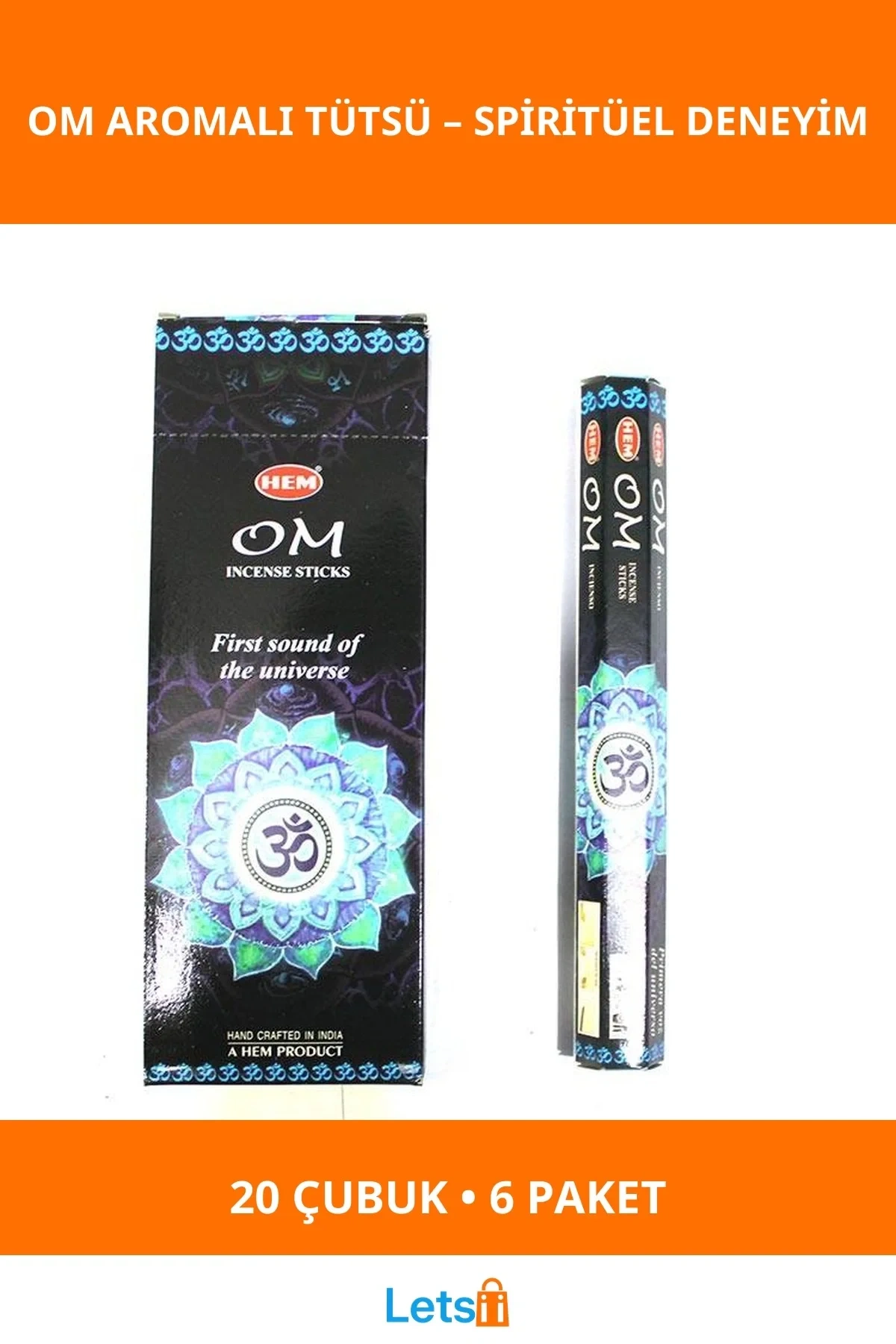 HEM Om Aromalı Spiritüel Çubuk Tütsü 6 Paket 120 Adet
