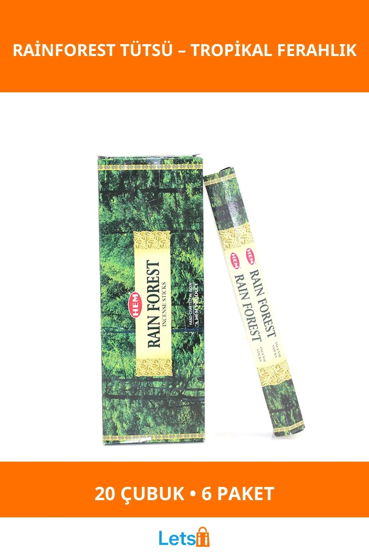 Hem Rainforest Koku Aromalı Çubuk Tütsü 6 Paket 120 Adet