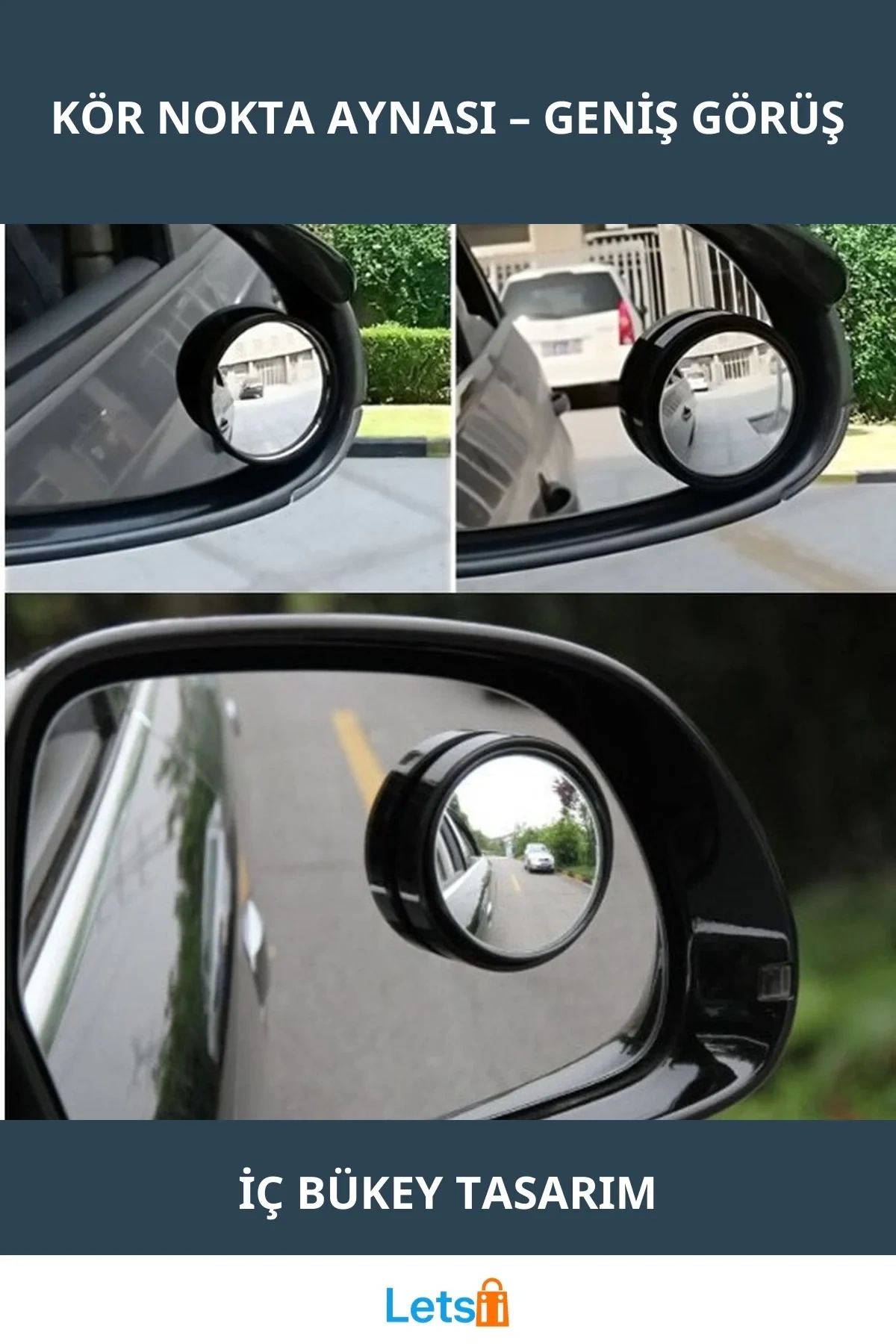 İç Bükey Kör Nokta Ayna Seti 2li Kapsamlı Görüş Açısı