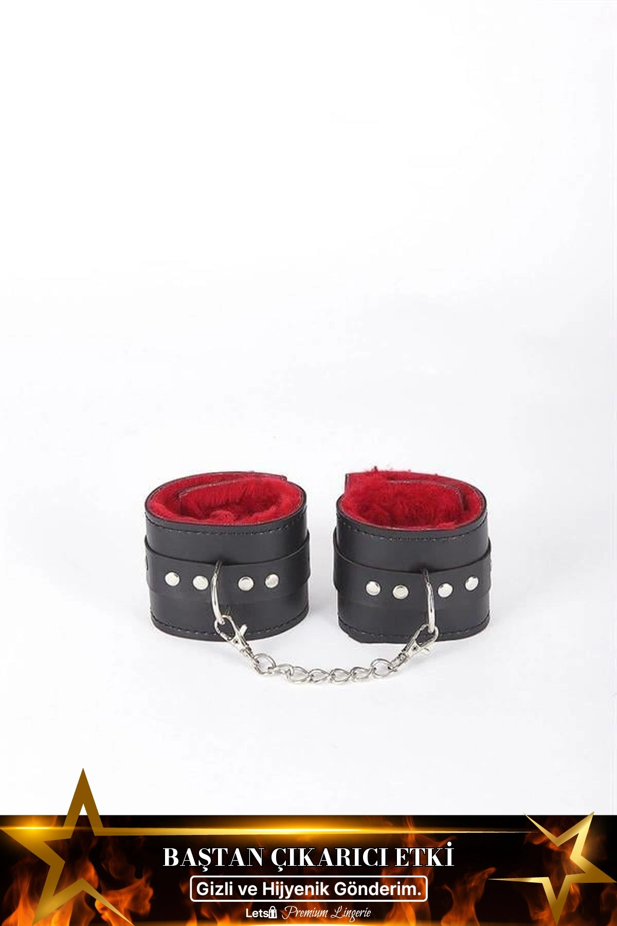 İçi Tüylü Bileklikli Fantezi Kelepçe Siyah Renk