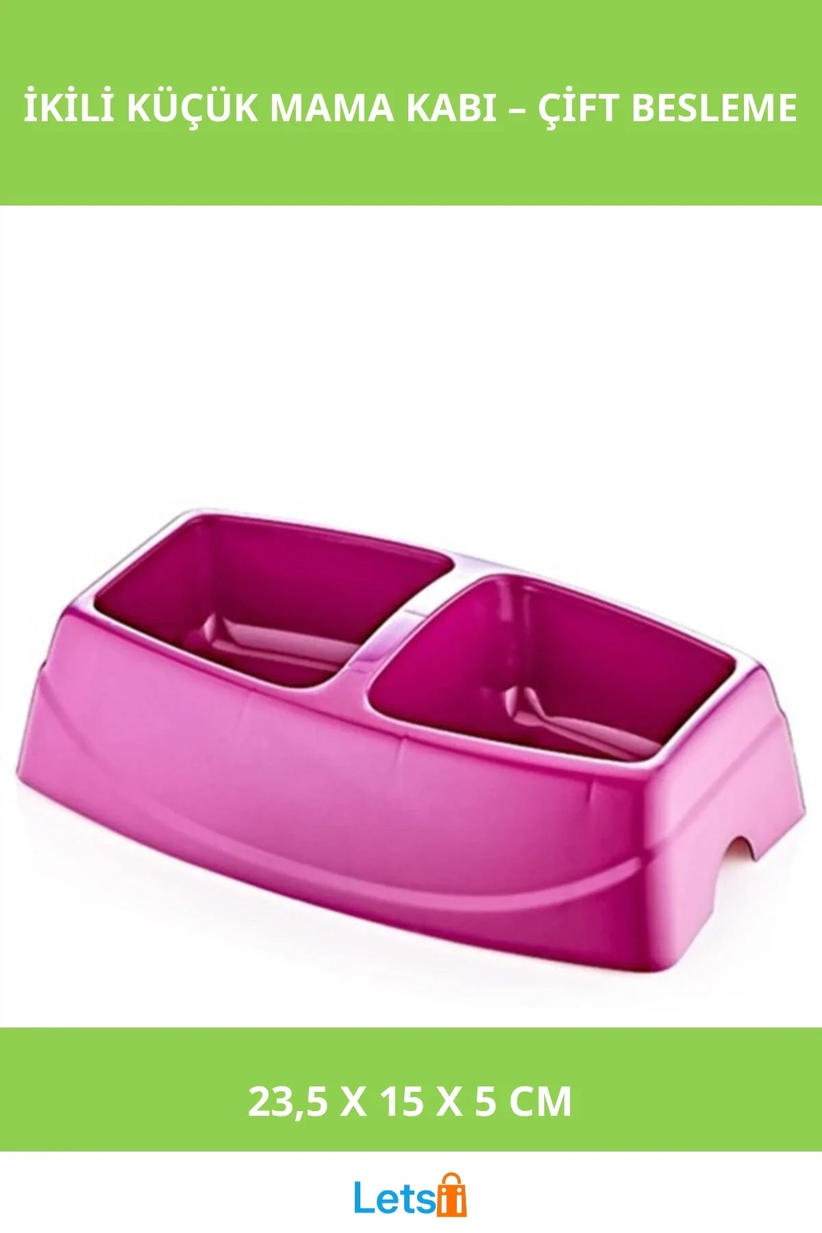 İkili Küçük Mama Kabı 1. Sınıf Plastik Mor, Mavi, Yeşil, Pembe