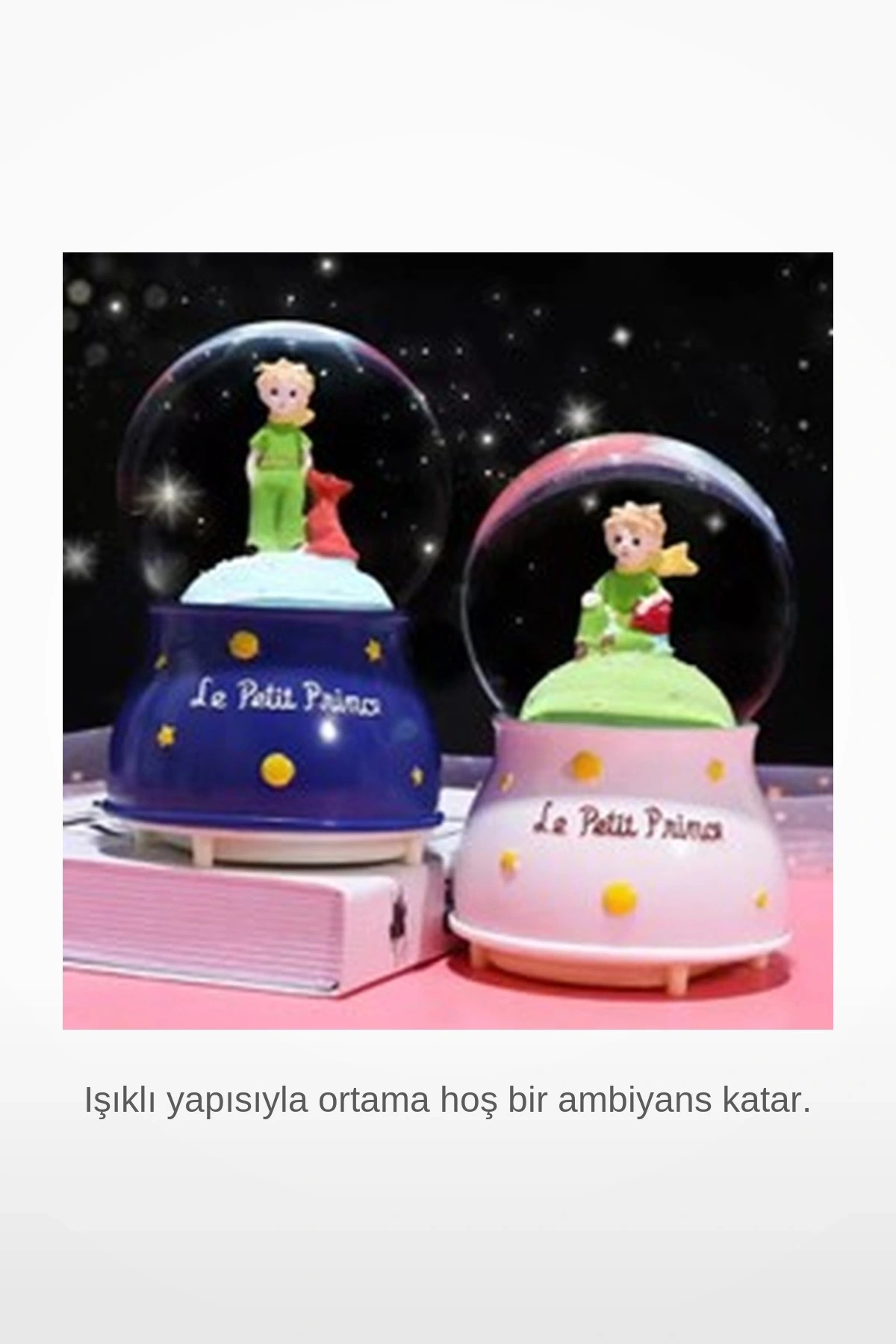 Işıklı Küçük Prens Kar Küresi 6.5 cm Dekoratif Hediyelik