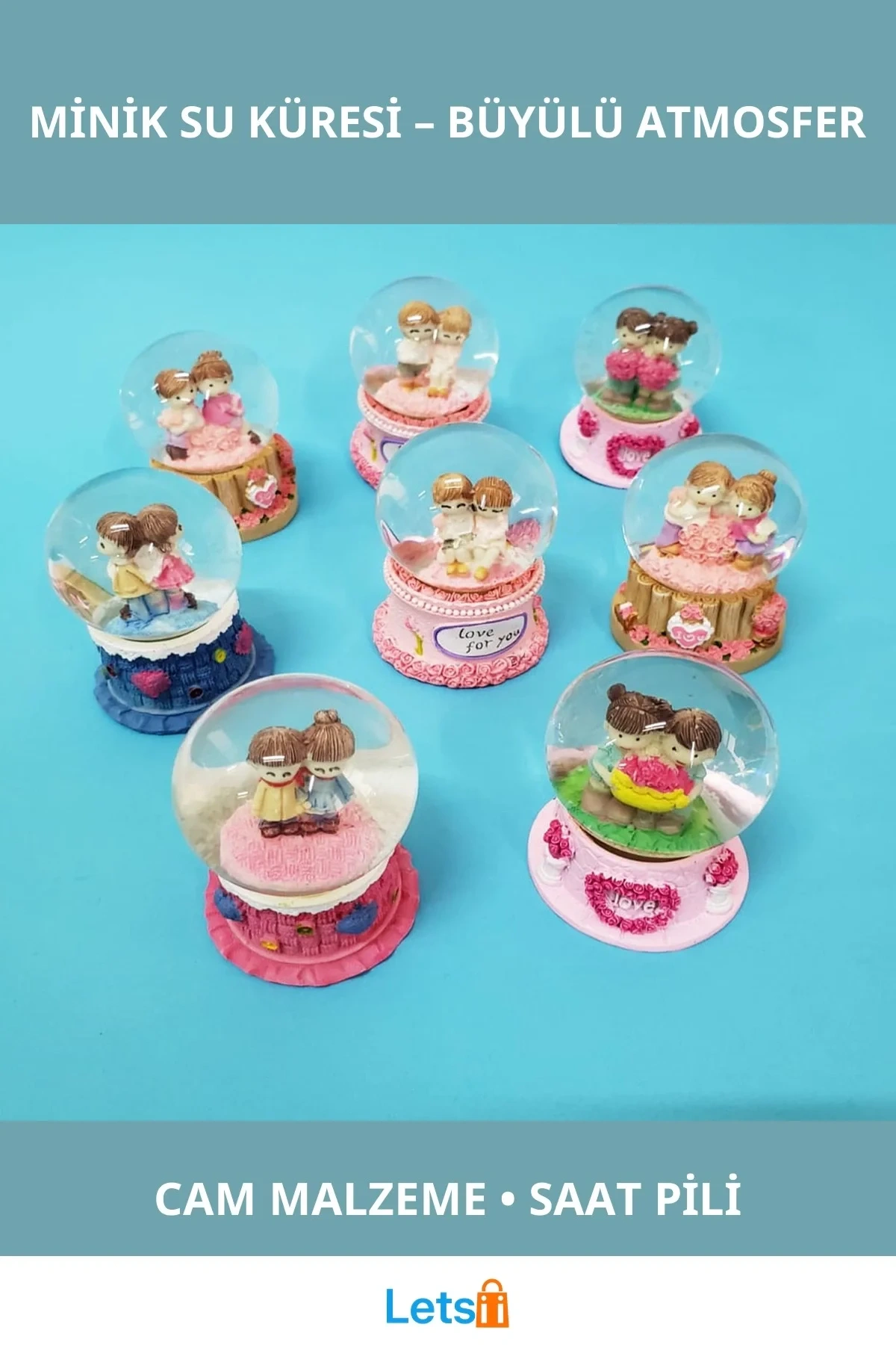 Işıklı Şık Minik Cam Su Küresi 7x4 cm