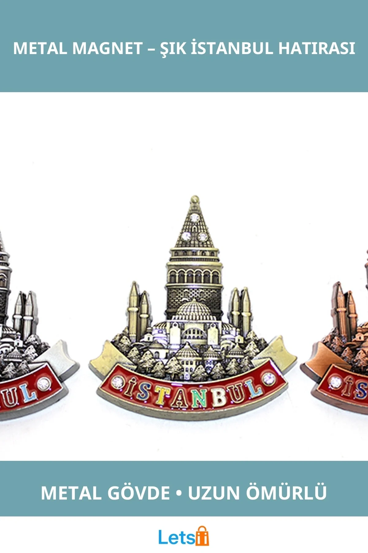 İstanbul Temalı Dayanıklı Metal Magnet Sıcaklık İle Uyumlu