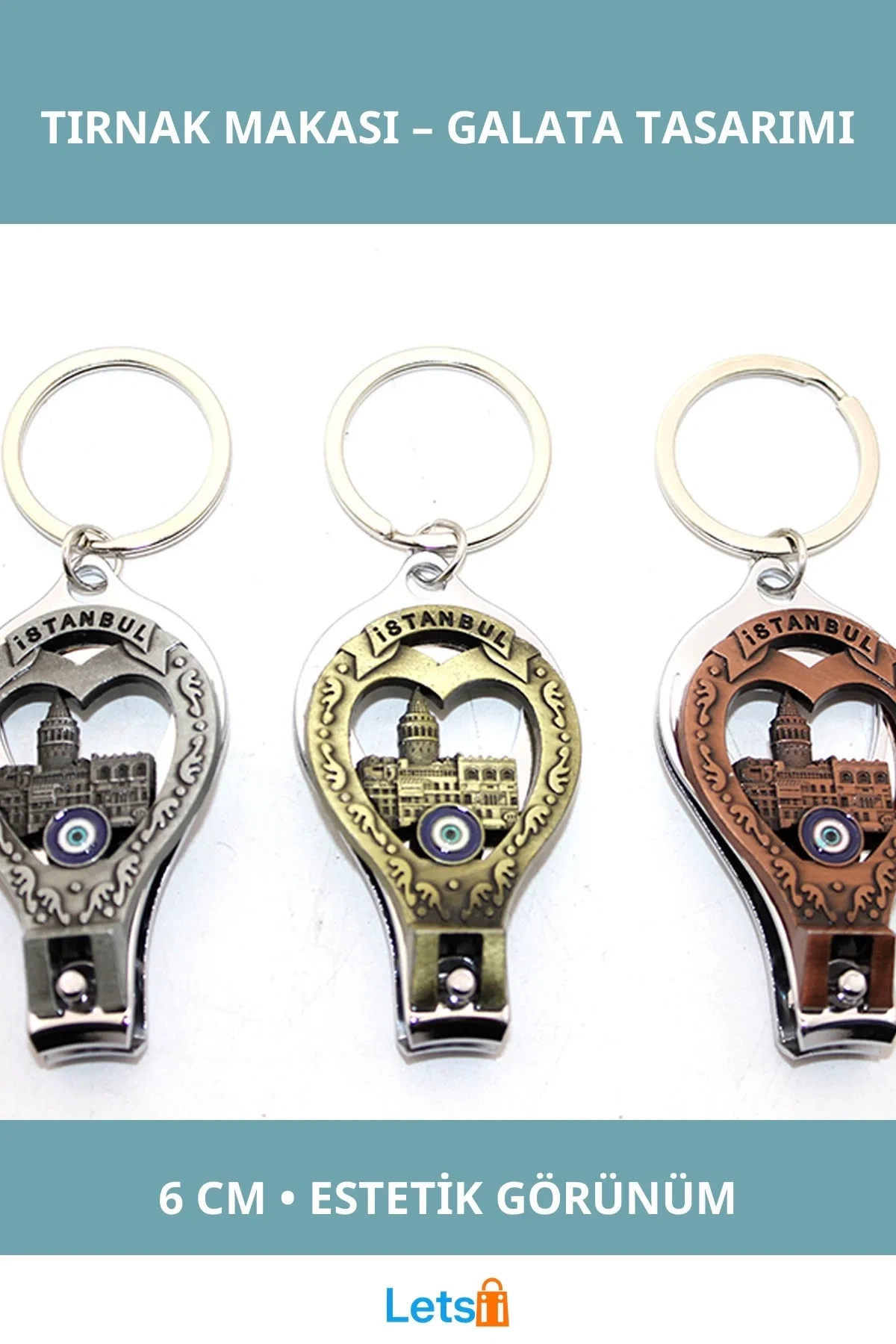 İstanbul Temalı Galata Kulesi Tasarımlı Tırnak Makası 6 cm