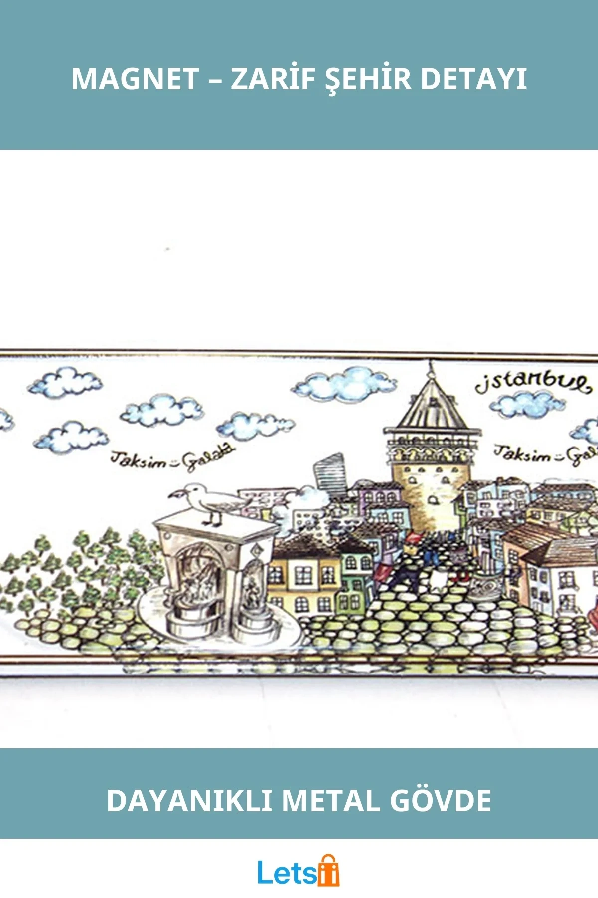 İstanbul Temalı Metal Magnet 12 Adet Mıknatıs