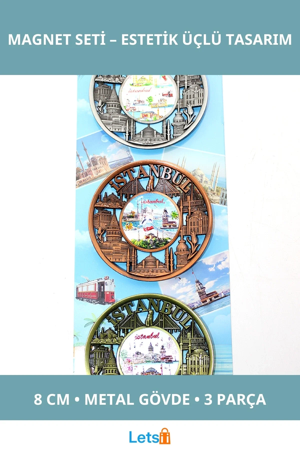 İstanbul Temalı Metal Magnet 3lü Set Derinlikleri