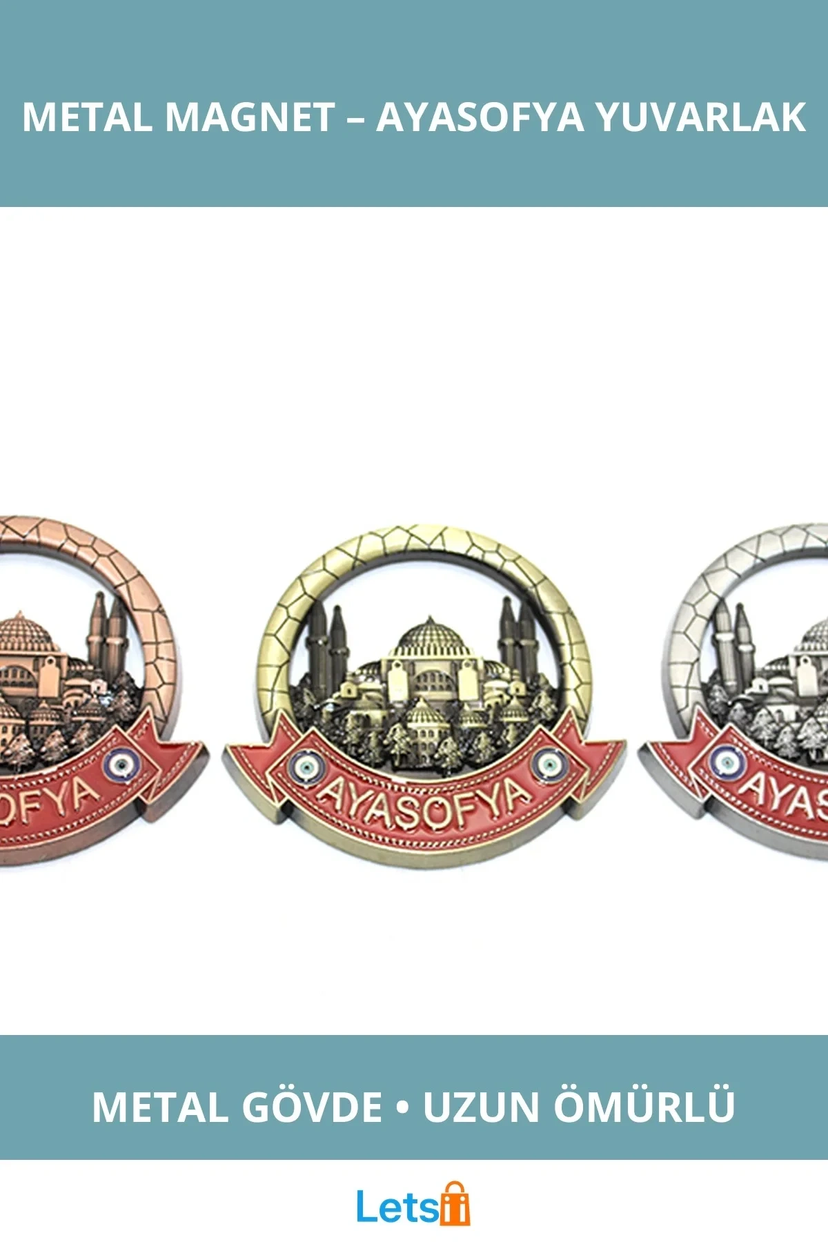 İstanbul Temalı Metal Magnet Ayasofya Tasarımlı Dekoratif Magnet