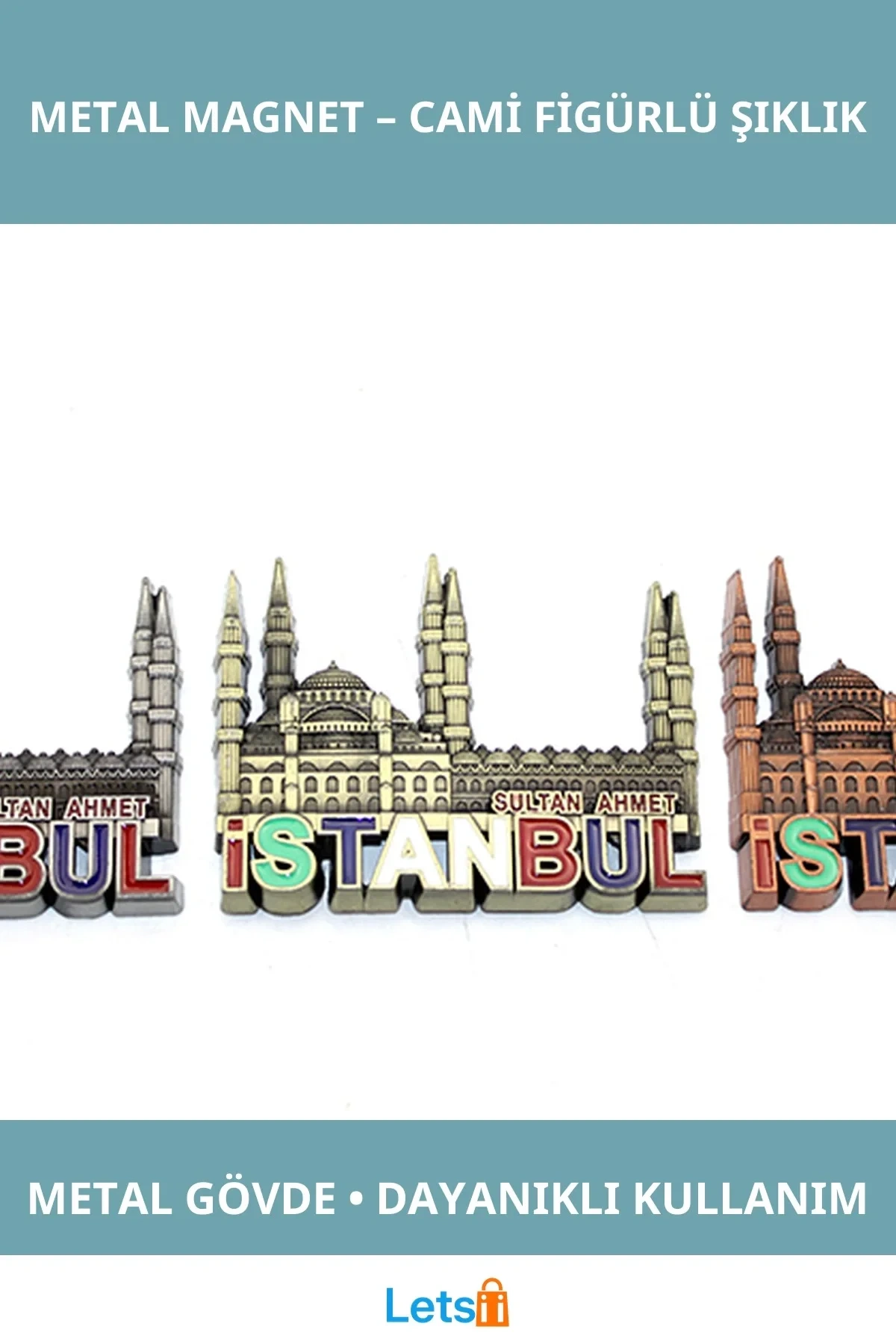 İstanbul Temalı Metal Magnet Zarif Cami Tasarımı