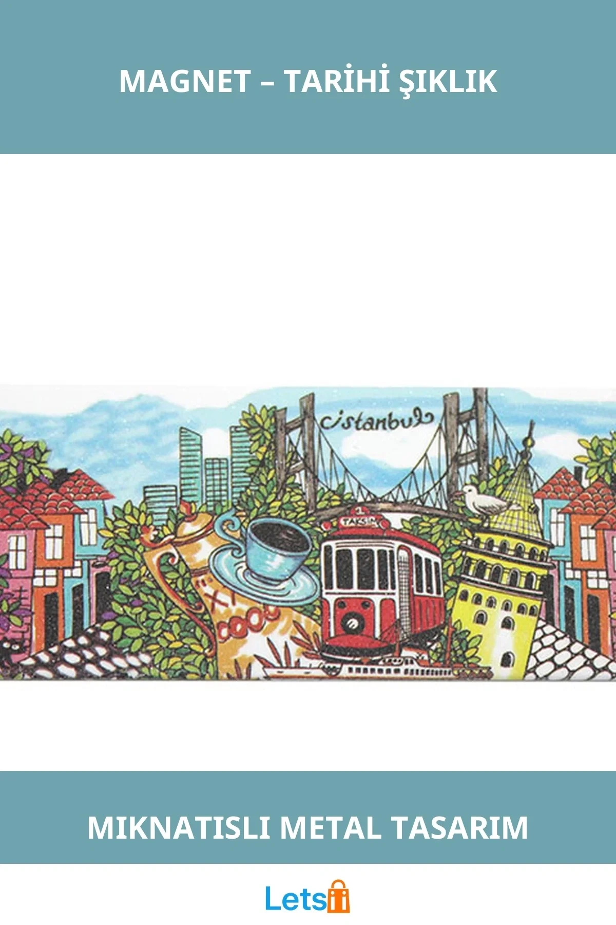İstanbul Temalı Şık Magnet Dayanıklı Metal