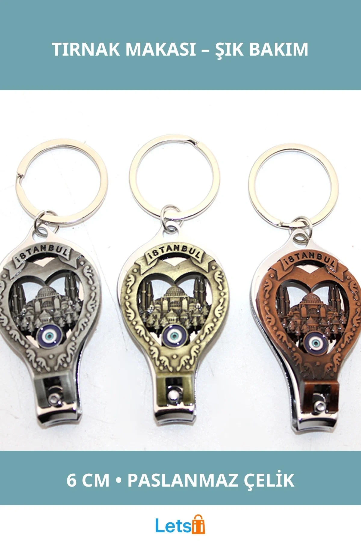 İstanbul Temalı Şık ve Fonksiyonel Tırnak Makası 6 cm