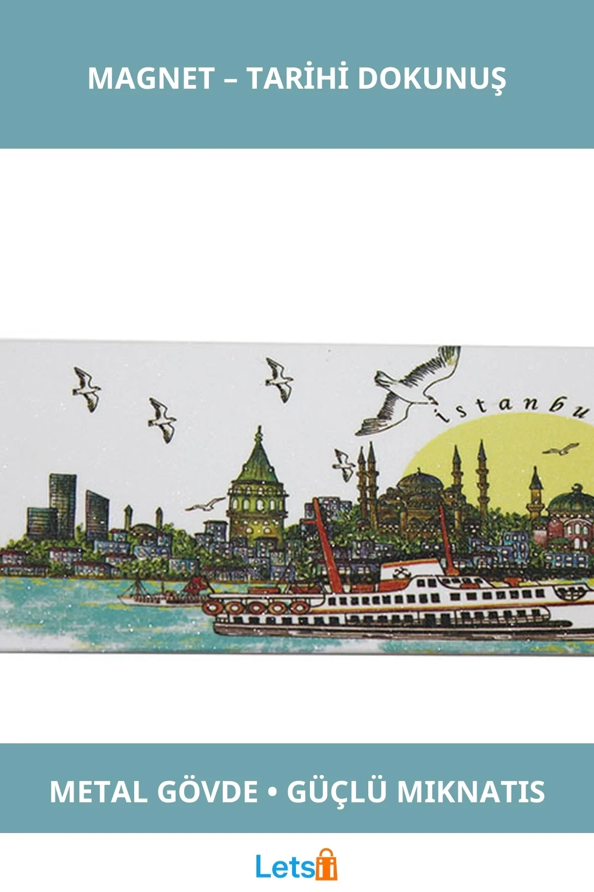 İstanbul Temalı Zarif Magnet Metal Buzdolabı Süs