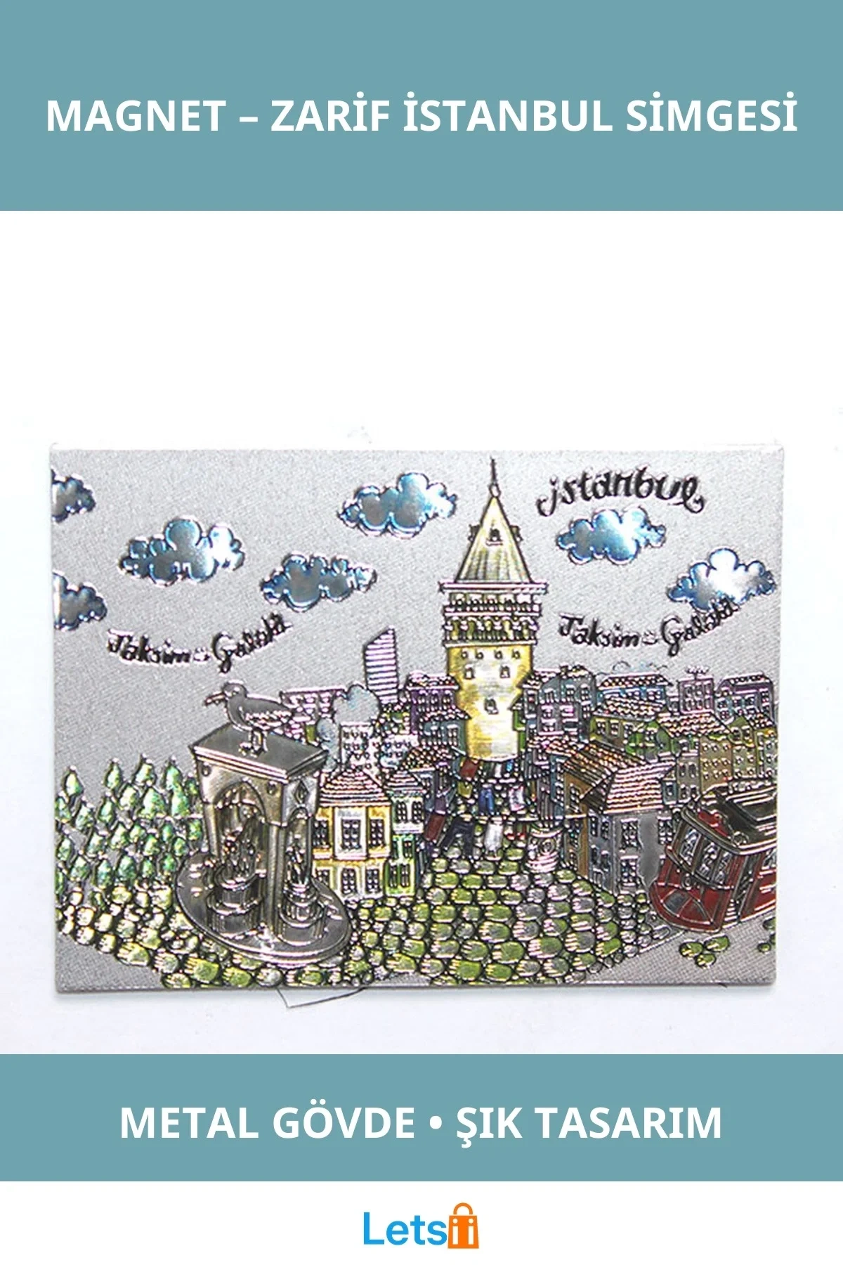 İstanbul Temalı Zarif Metal Magnet