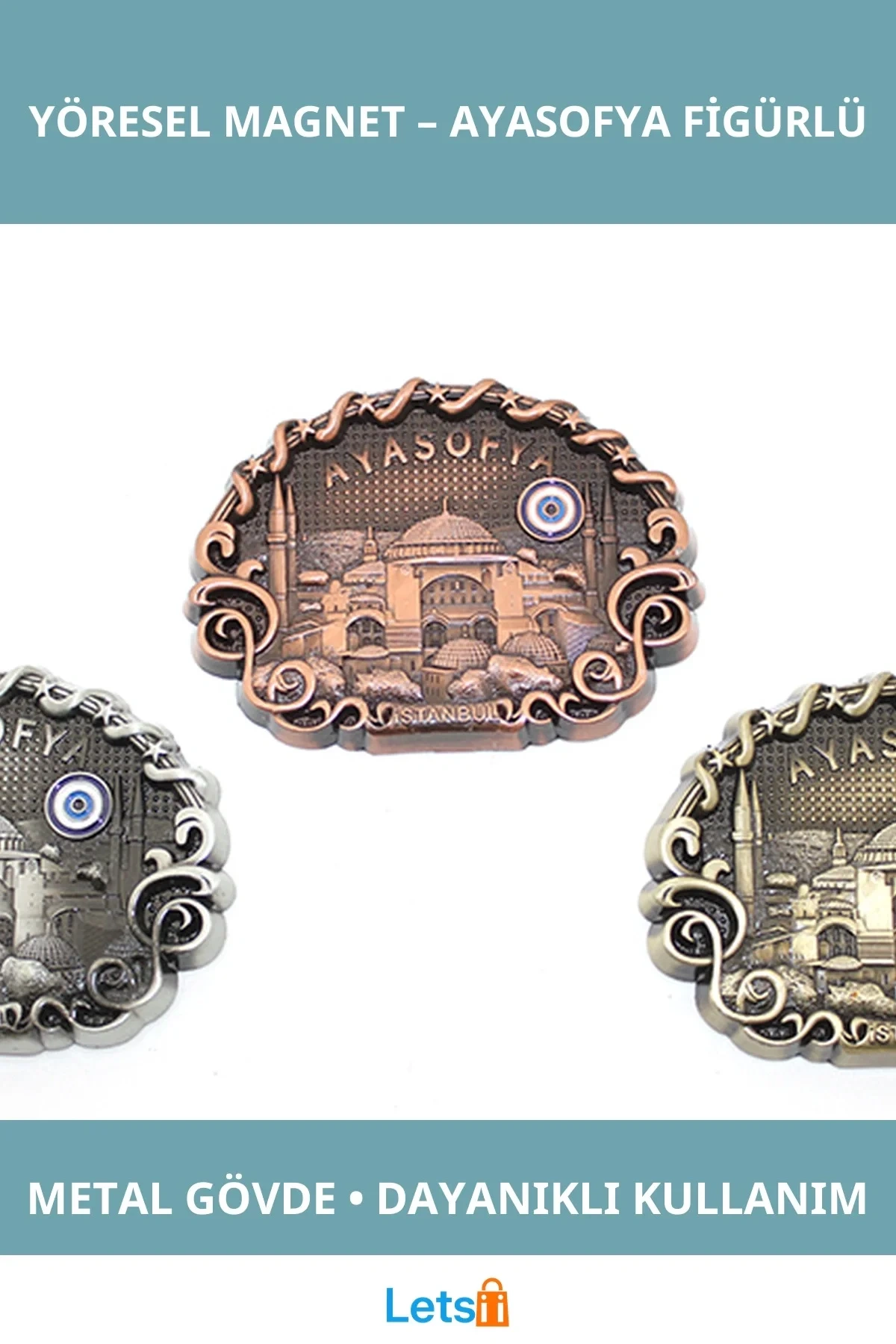 İstanbul Yöresel Ayasofya Metal Magnet Dekoratif Hediye