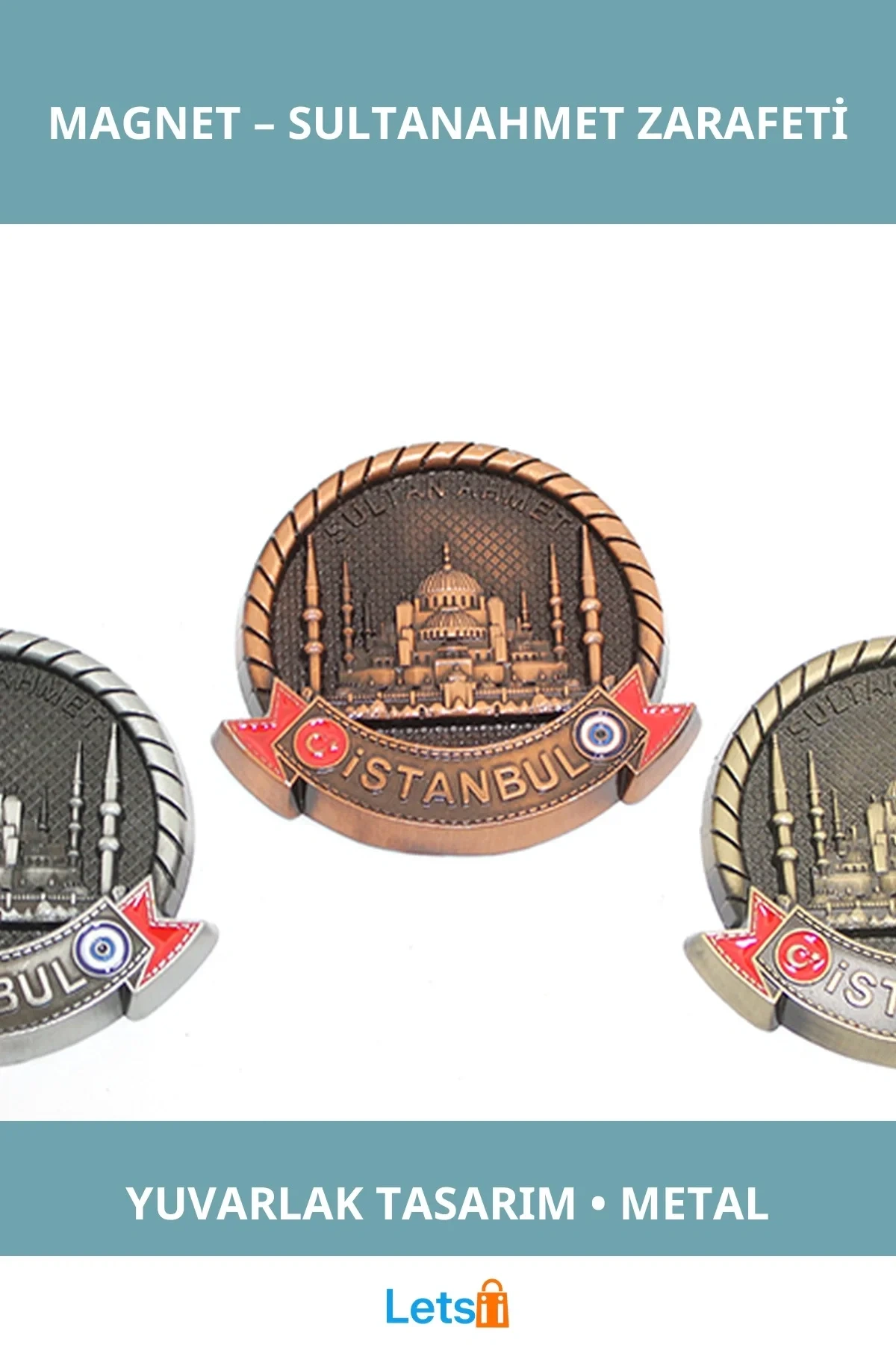 İstanbul Yöresel Magnet Sultanahmet Tasarımlı Metal 1 Adet