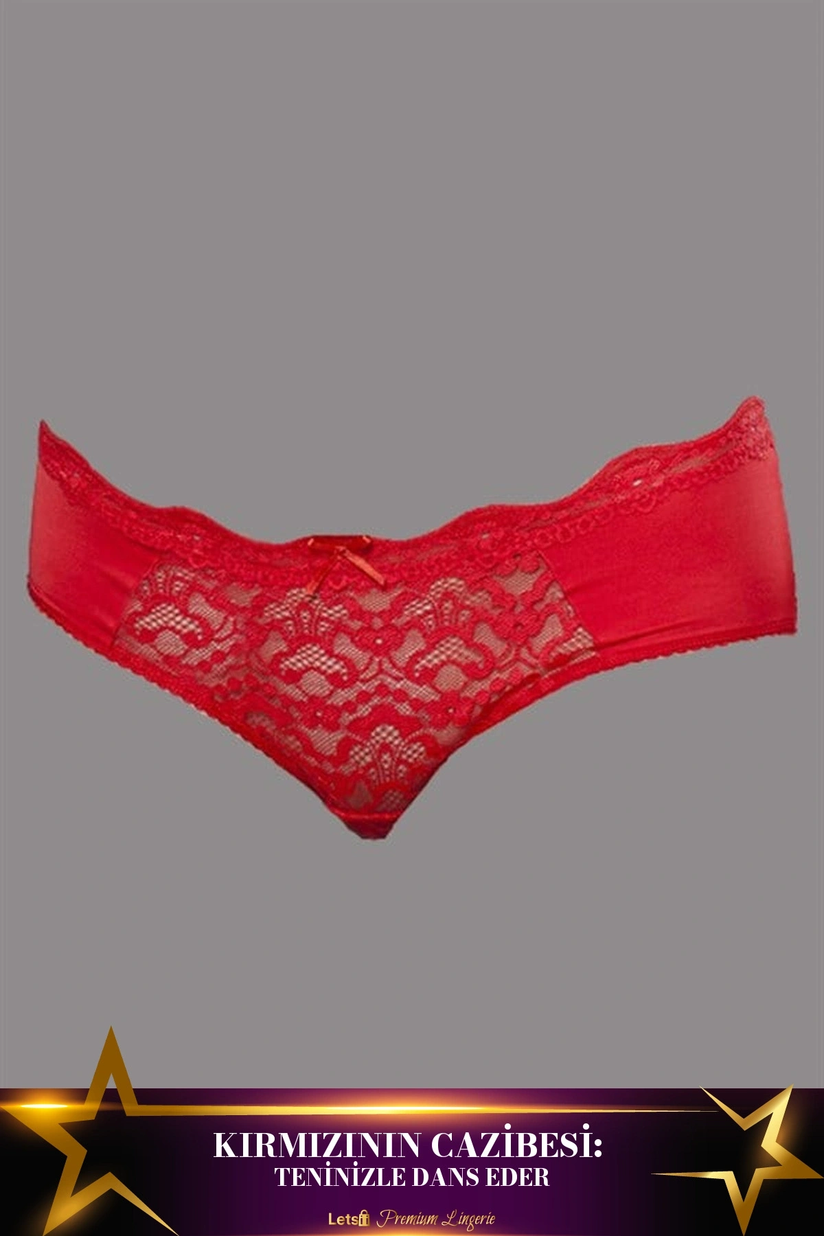 Kadın Dantel Detaylı Slip Külot Kırmızı Renk