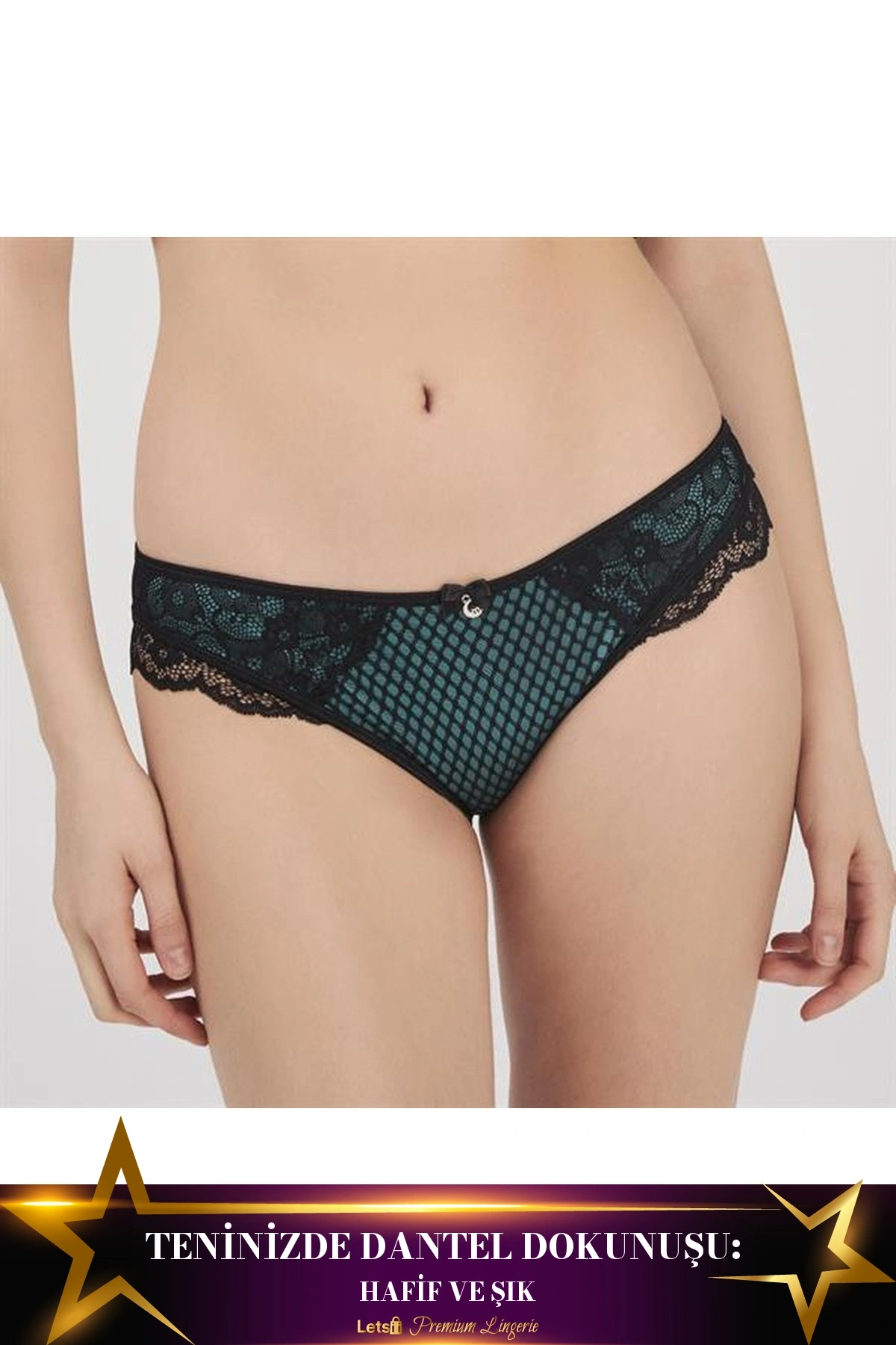 Kadın Dantel Detaylı Slip Külot Siyah Renk