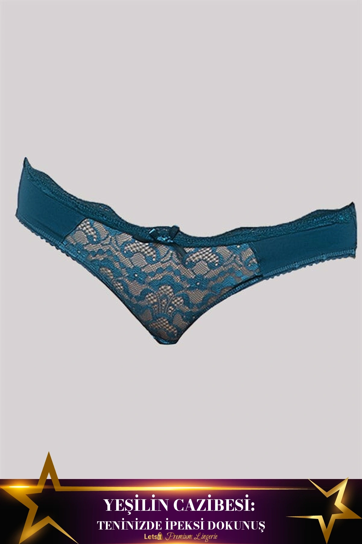 Kadın Dantel Detaylı Slip Külot Yeşil Renk