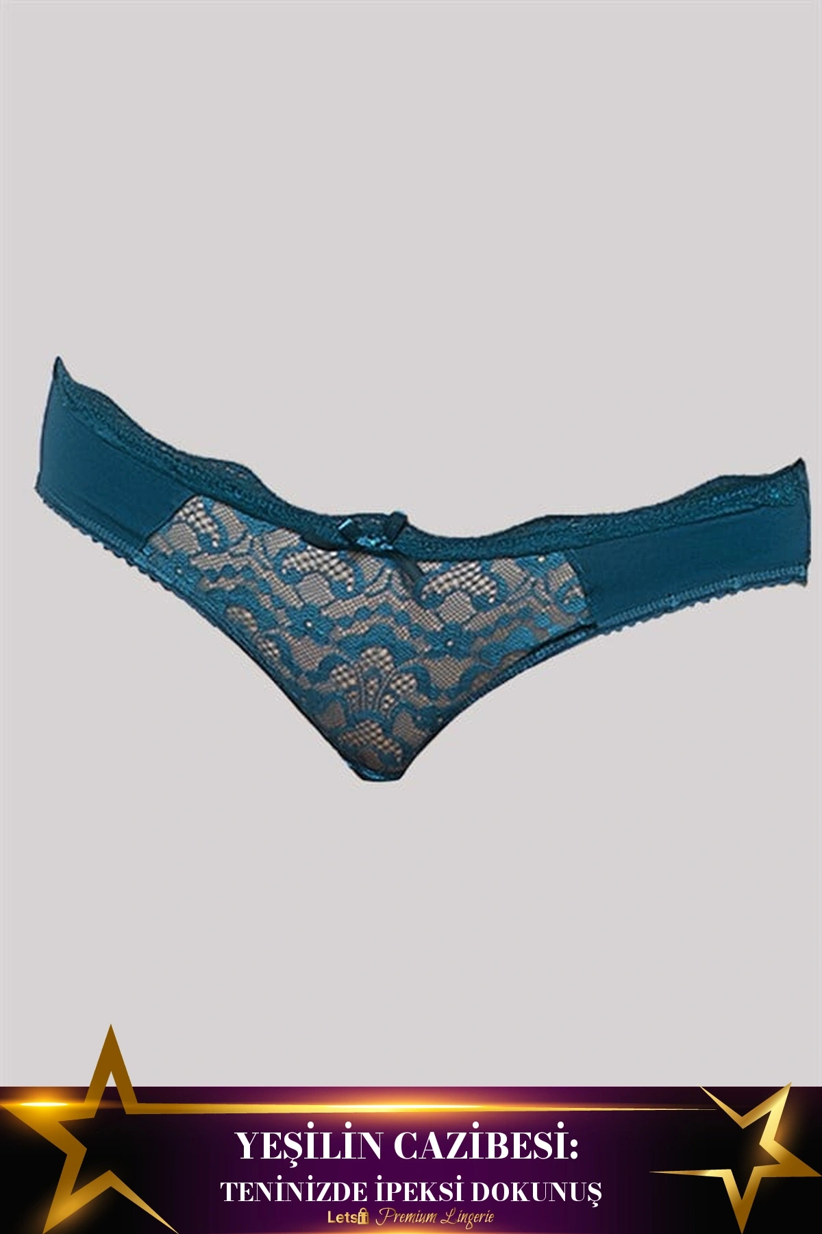 Kadın Dantel Detaylı Slip Külot Yeşil Renk