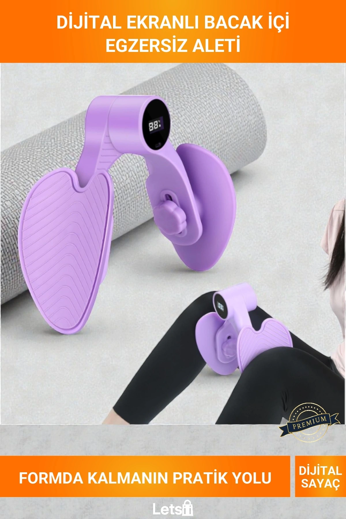 Kadın Pelvik Taban İç Uyluk Kalça Kası Sayaçlı Ayarlanabilir Basınç Egzersiz Aleti