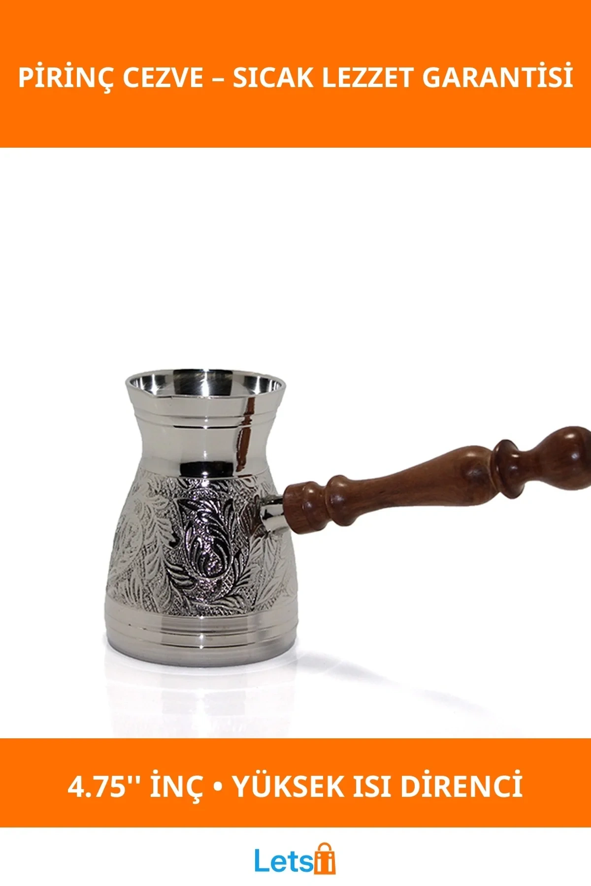 Kaliteli Pirinçten Üretilmiş 4.75 İnç Şık Kahve Cezvesi