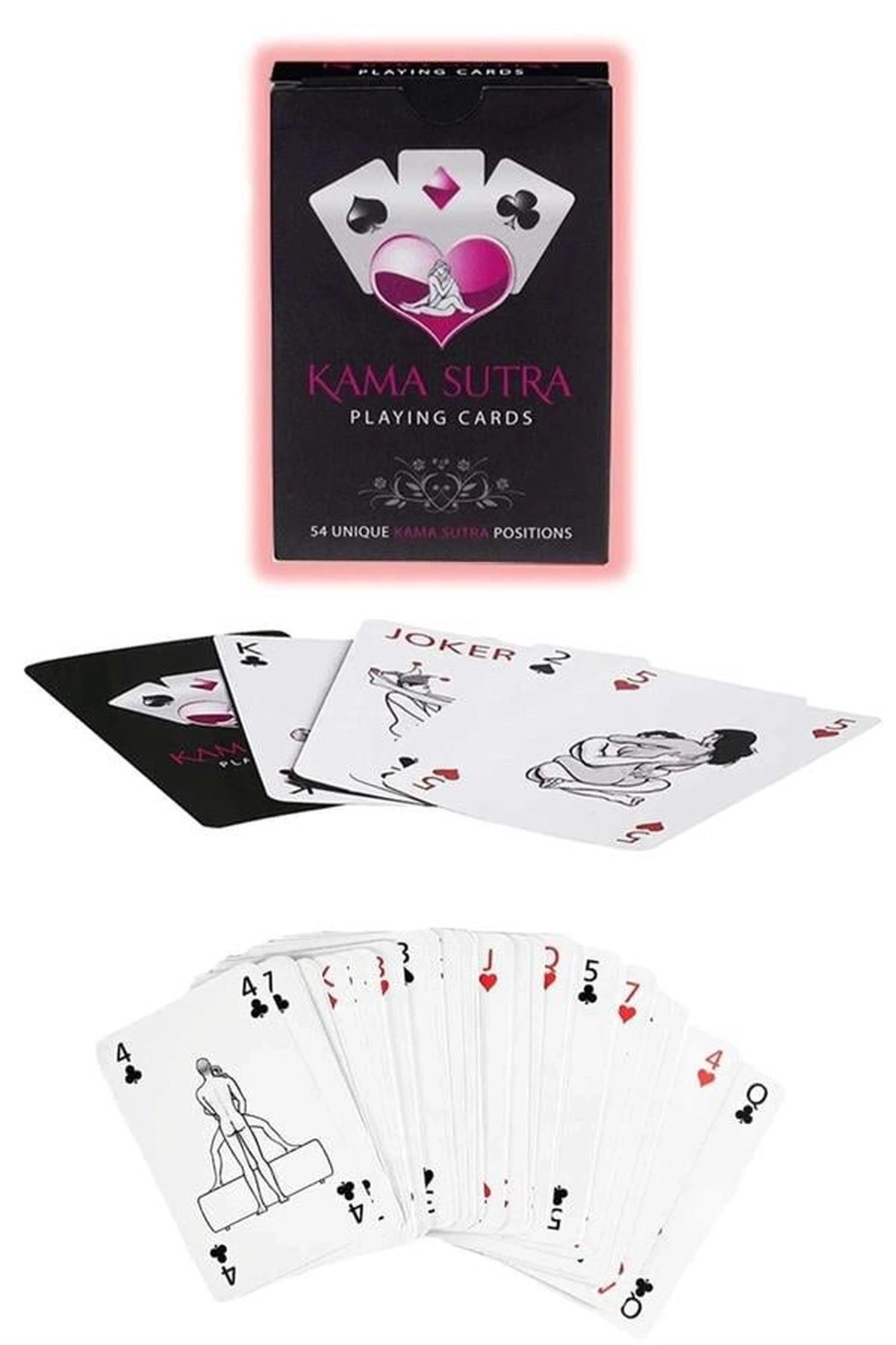 Kama Sutra Görselli Oyun Kartı Harness Set Siyah Renk