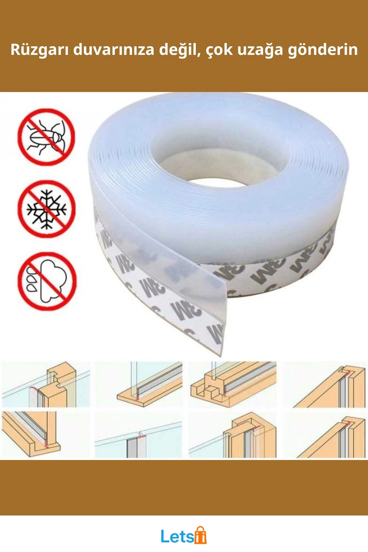 Kapı Pencere Rüzgar Kesici İzolasyon Bant 5m 3cm