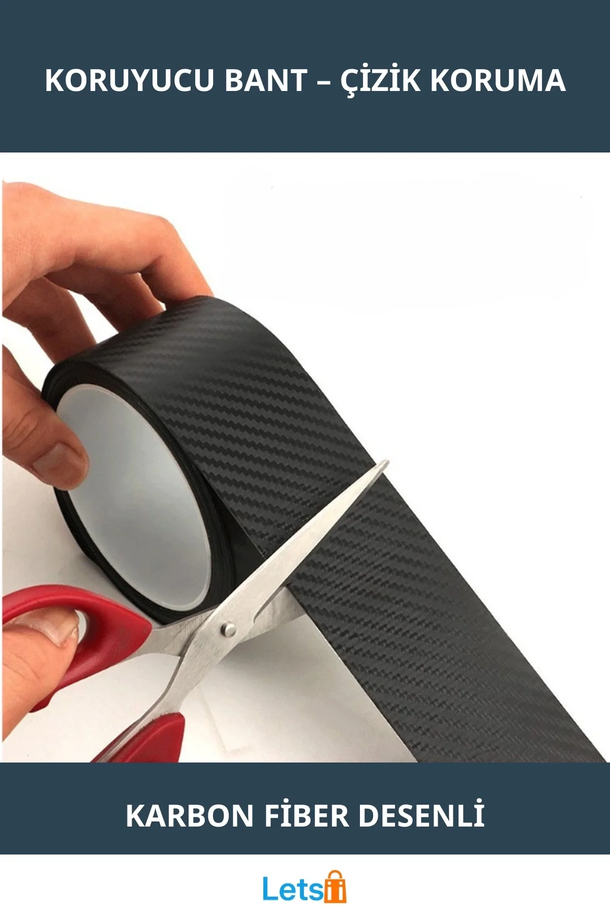 Karbon Fiber Araba Kapı Koruyucu Bant 3m Suya Dayanıklı