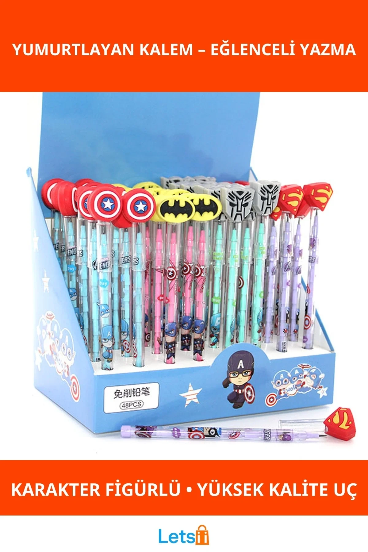 Karışık Kahraman Figürlü Eğlenceli Yazı Kalemi