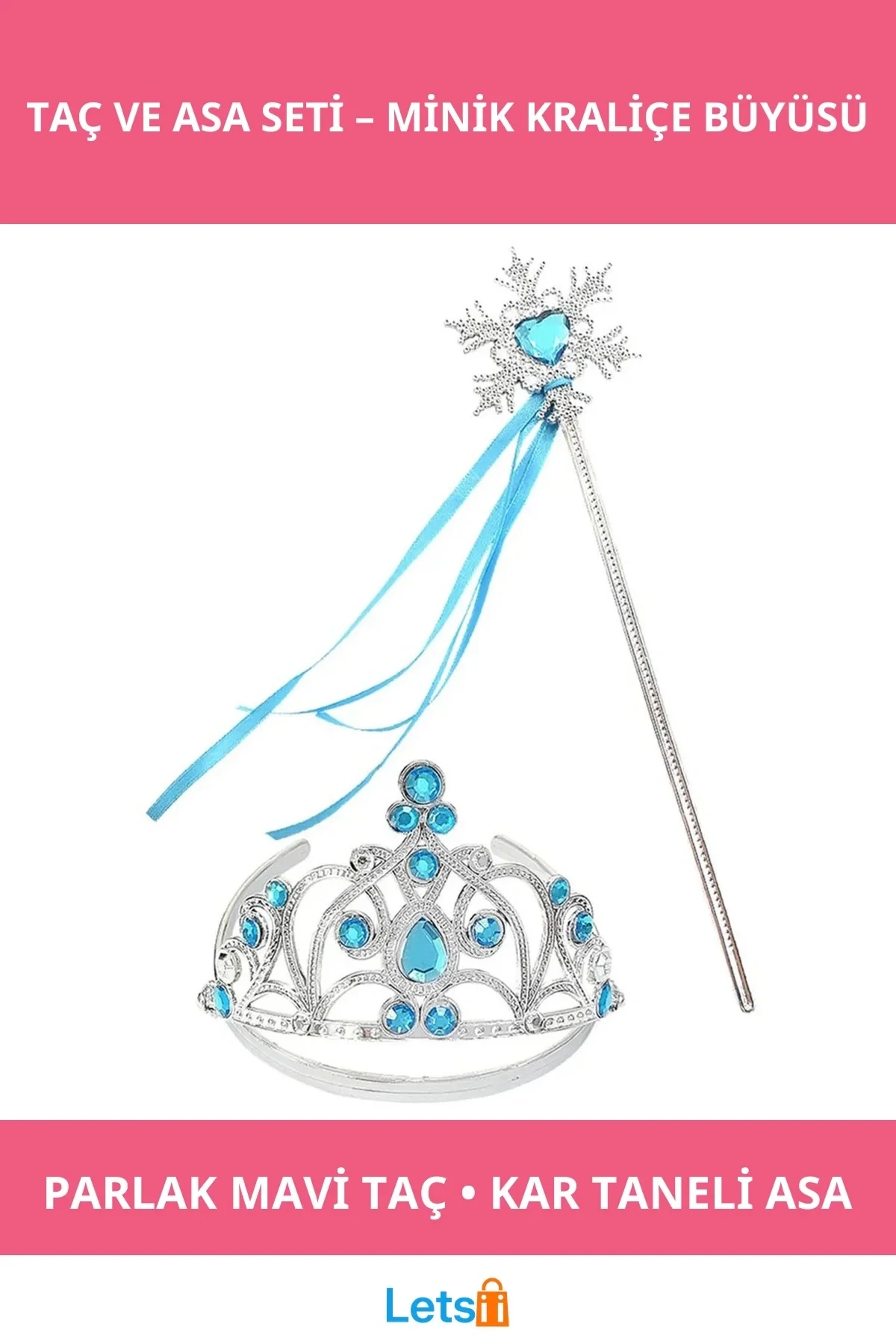 Karlar Ülkesi Mavi Taç ve Asa Seti