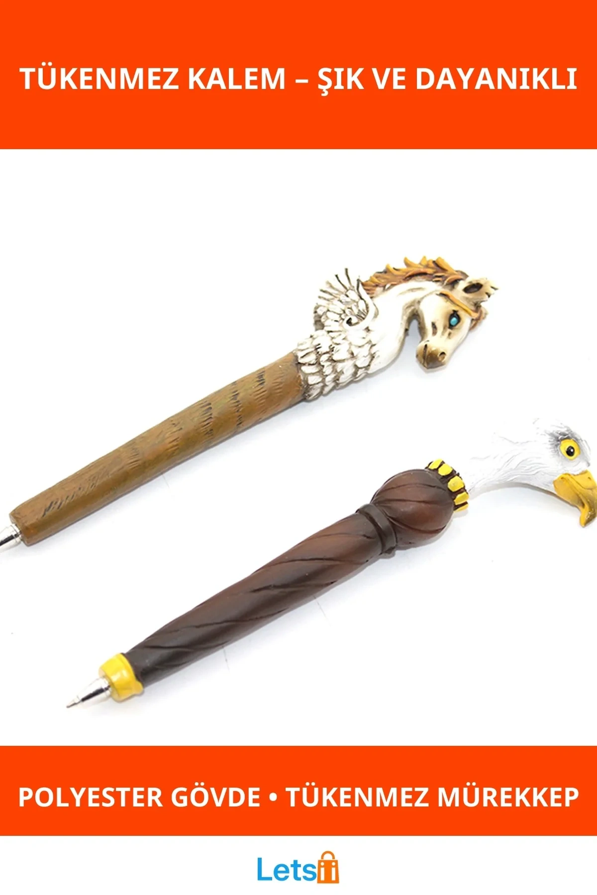 Kartal Ve Unicorn Temalı Polyester Tükenmez Kalem