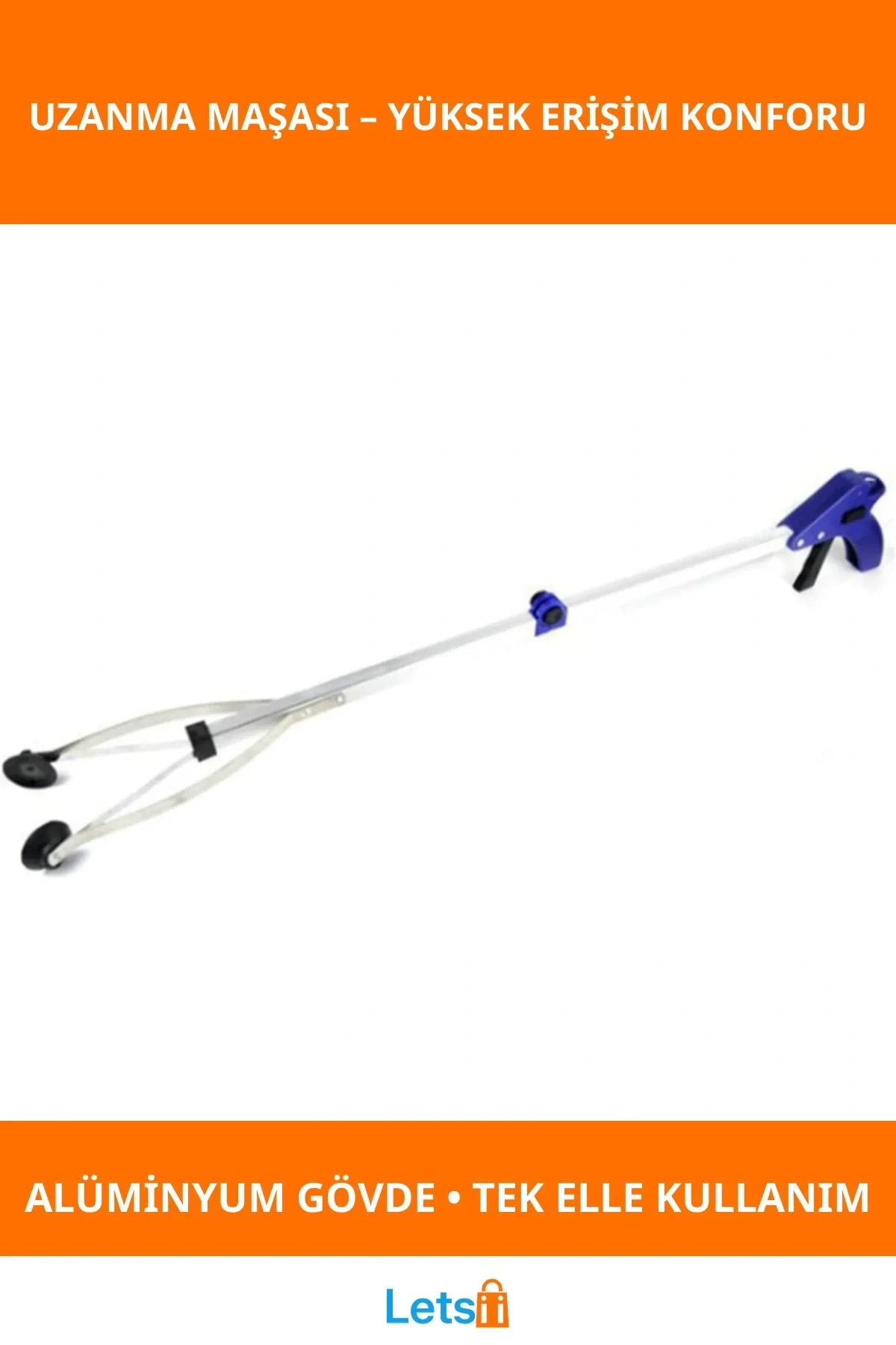 Katlanabilir Alüminyum Uzanma Maşası Ergonomik Tasarım