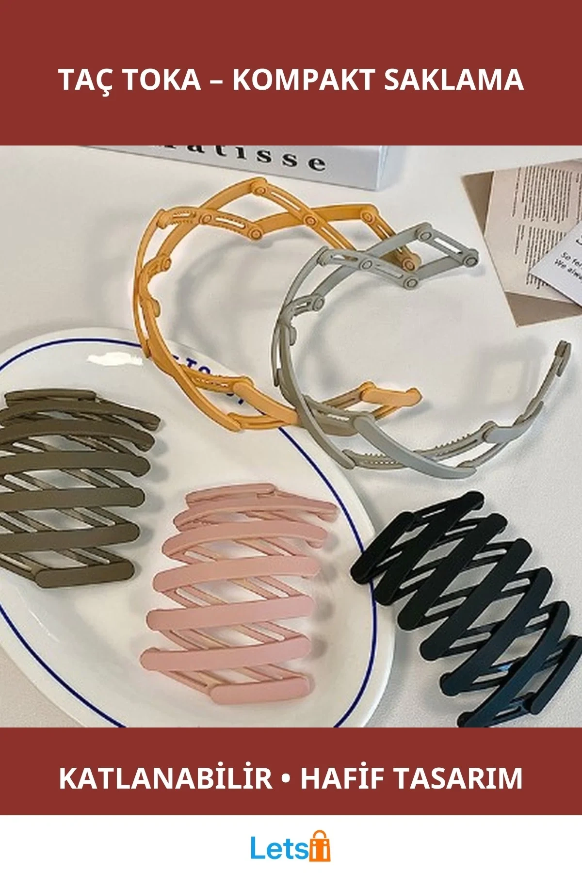 Katlanabilir Hafif Taç Toka Pratik ve Şık Aksesuar