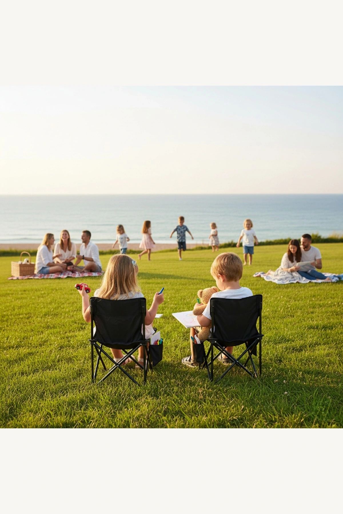 Katlanabilir Taşıma Çantalı Saklama Cepli 62 cm Çocuk Kamp ve Piknik Sandalyesi
