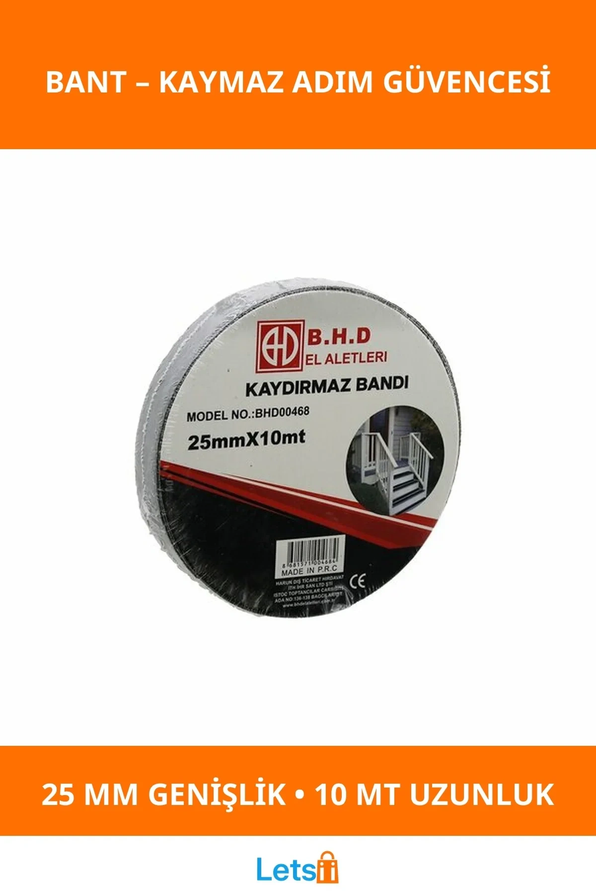 Kaydırmaz Güvenlik Bantı 25 mm X 10 mt Ahşap Metal Seramik İç Dış Mekan