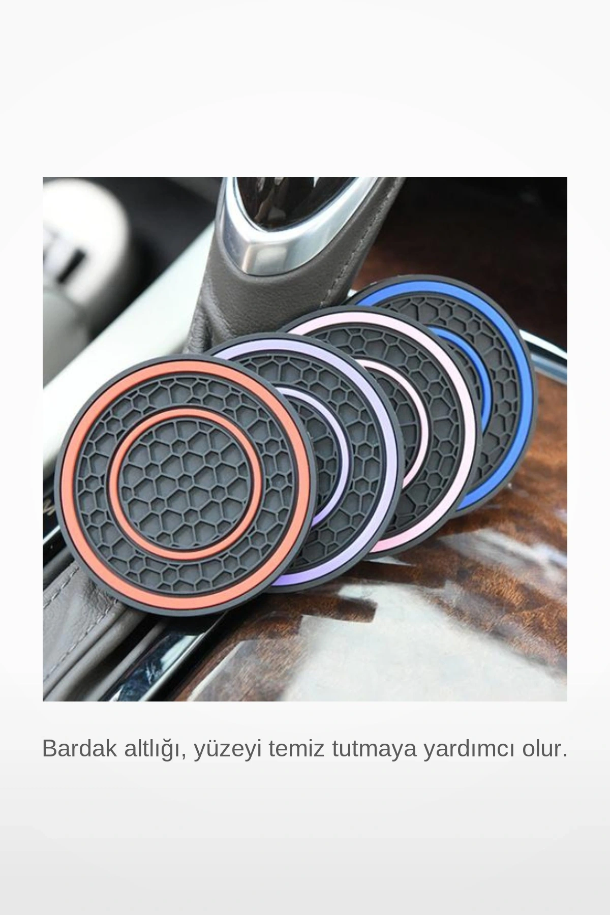 Kaymaz Yüzeyli Araç İçi Bardak Tutucu Matı