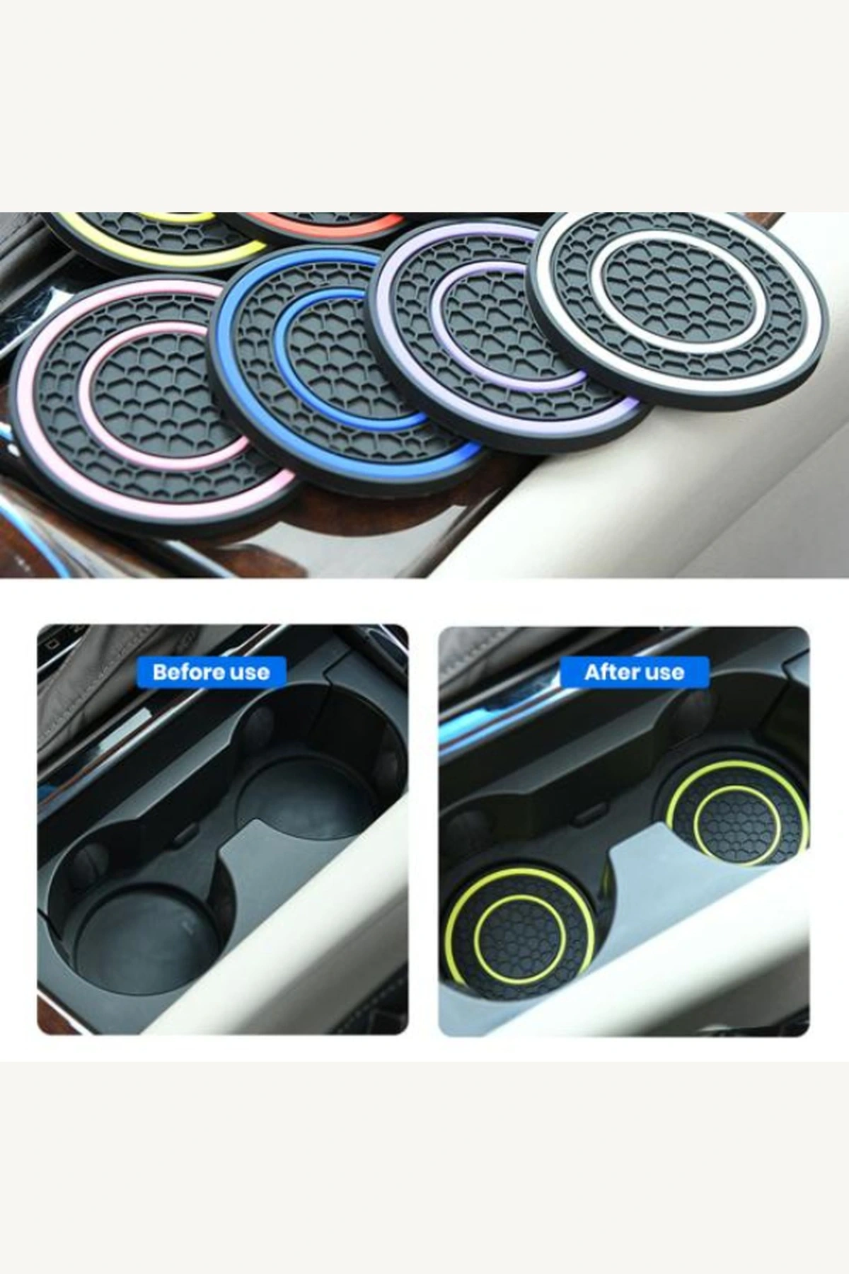 Kaymaz Yüzeyli Araç İçi Bardak Tutucu Matı