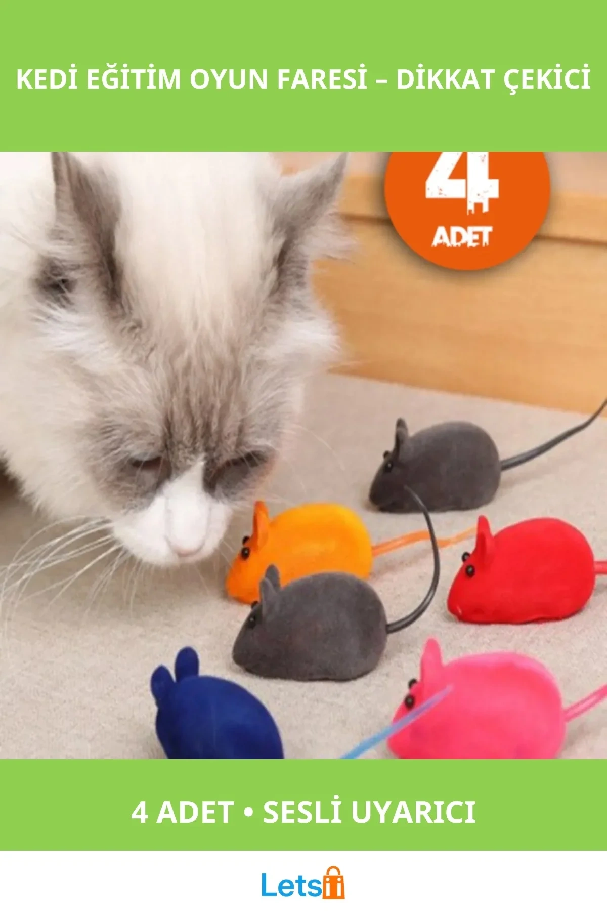 Kedi Eğitim Oyun Faresi 4 Adet