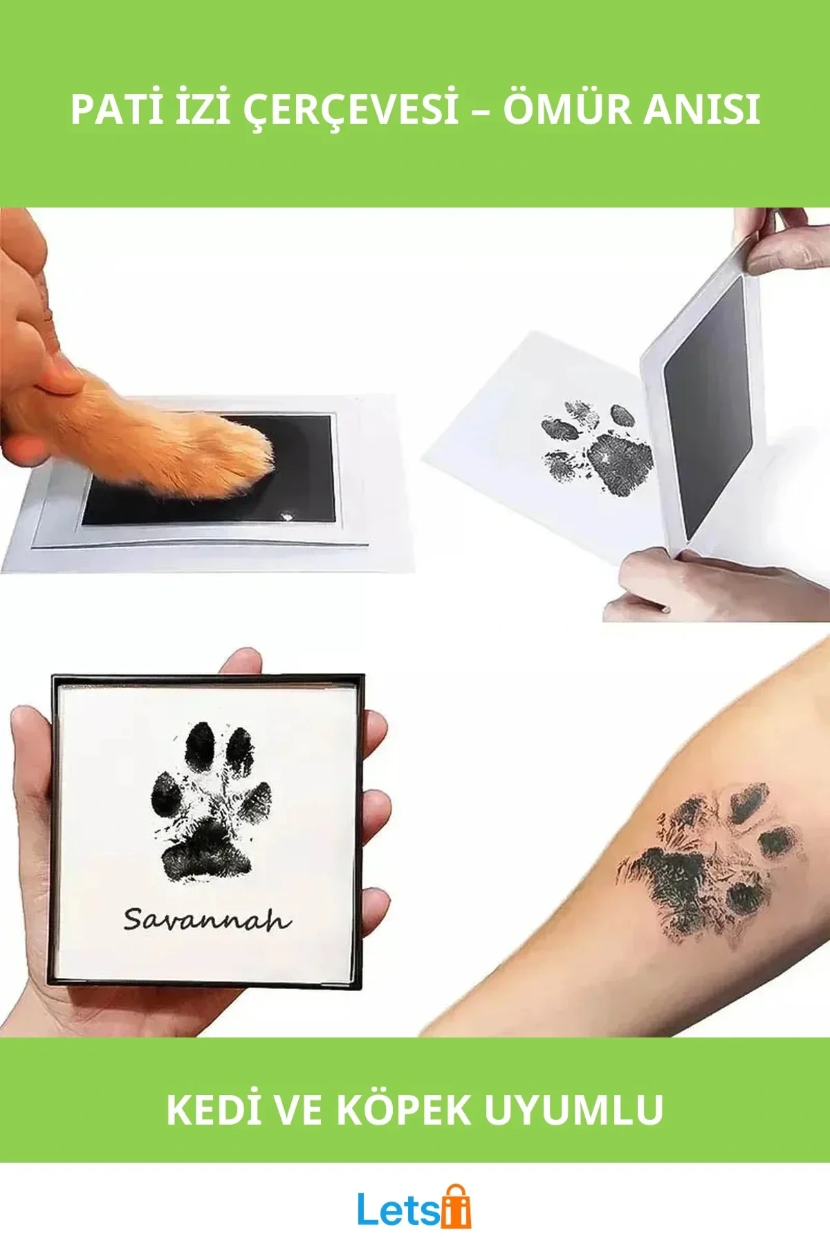 Kedi Köpek Pati İzi Fotoğraf Çerçevesi Seti Toksik Olmayan Mürekkepsiz Baskı Kiti