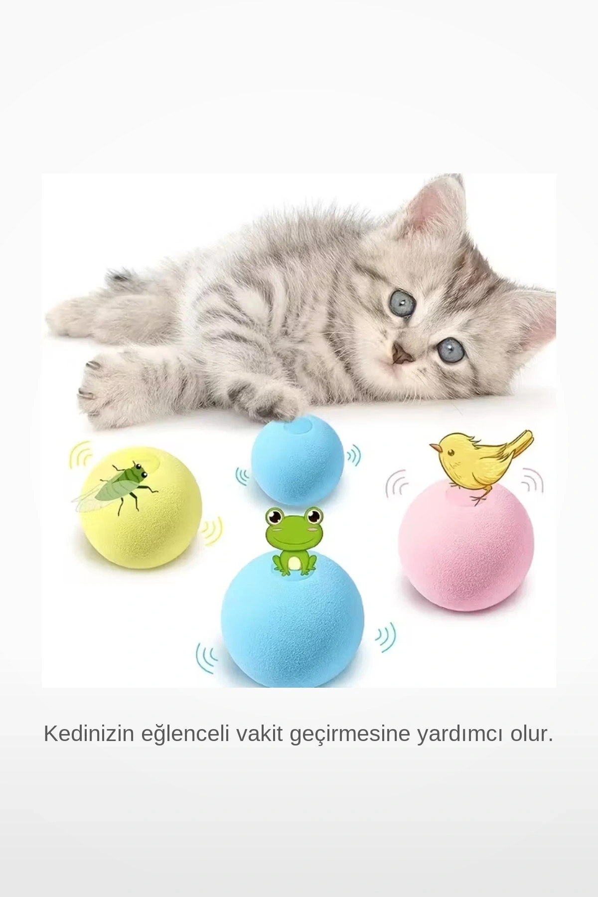 Kedi Otlu 3 Sesli İnteraktif Kedi Oyun Topu