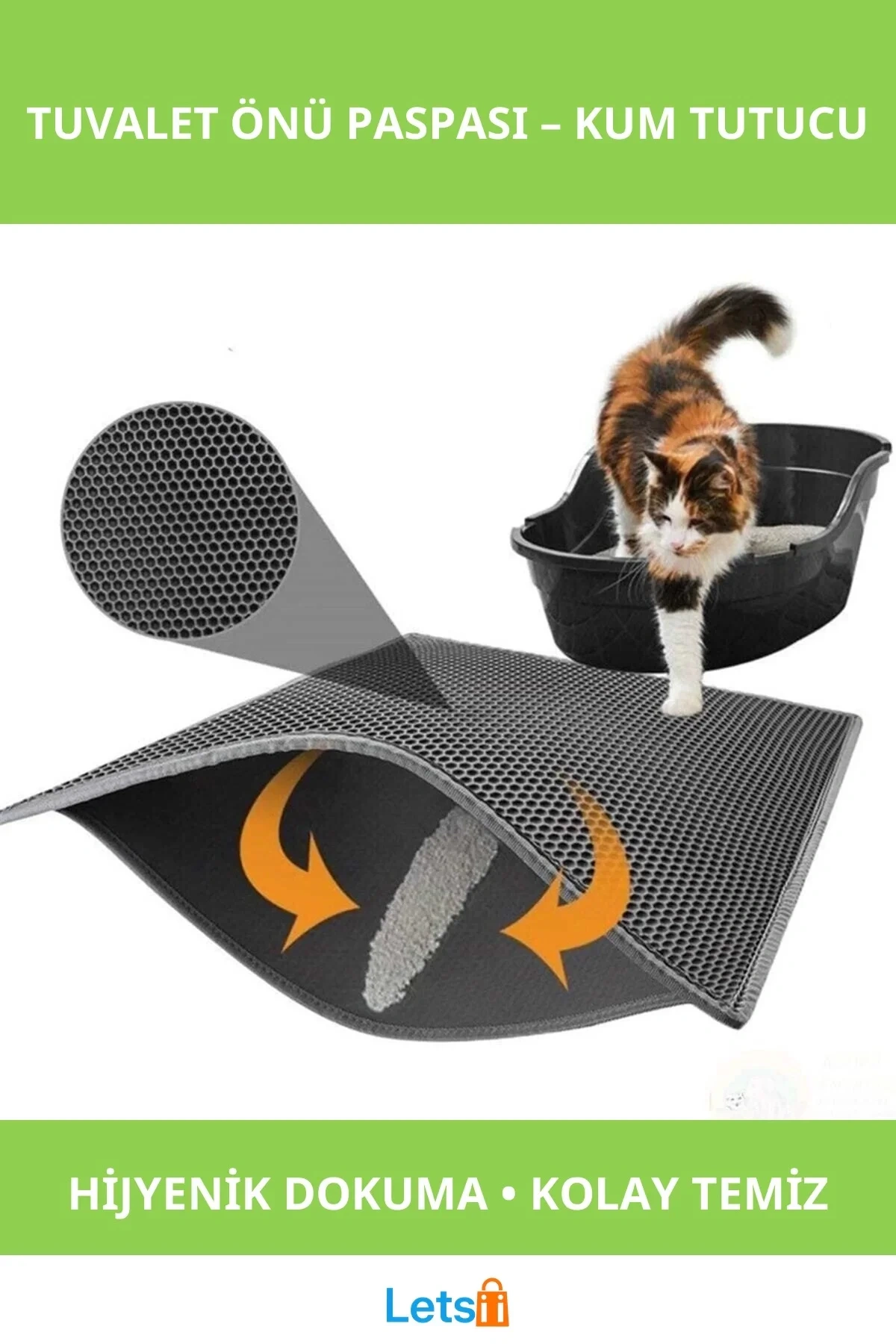 Kedi Tuvalet Önü Paspası Büyük Boy 60x40cm