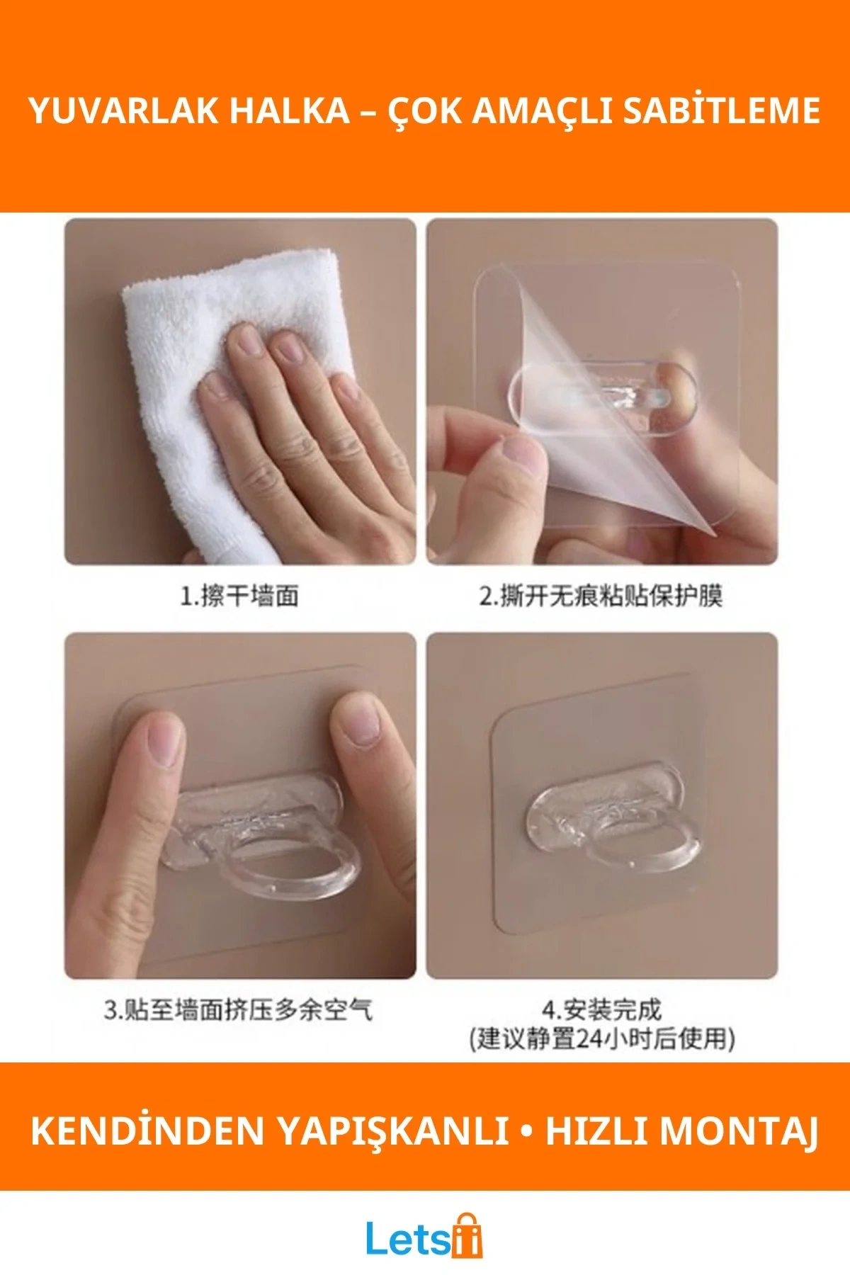 Kendinden Yapışkanlı Çok Amaçlı Pratik Yuvarlak Halka