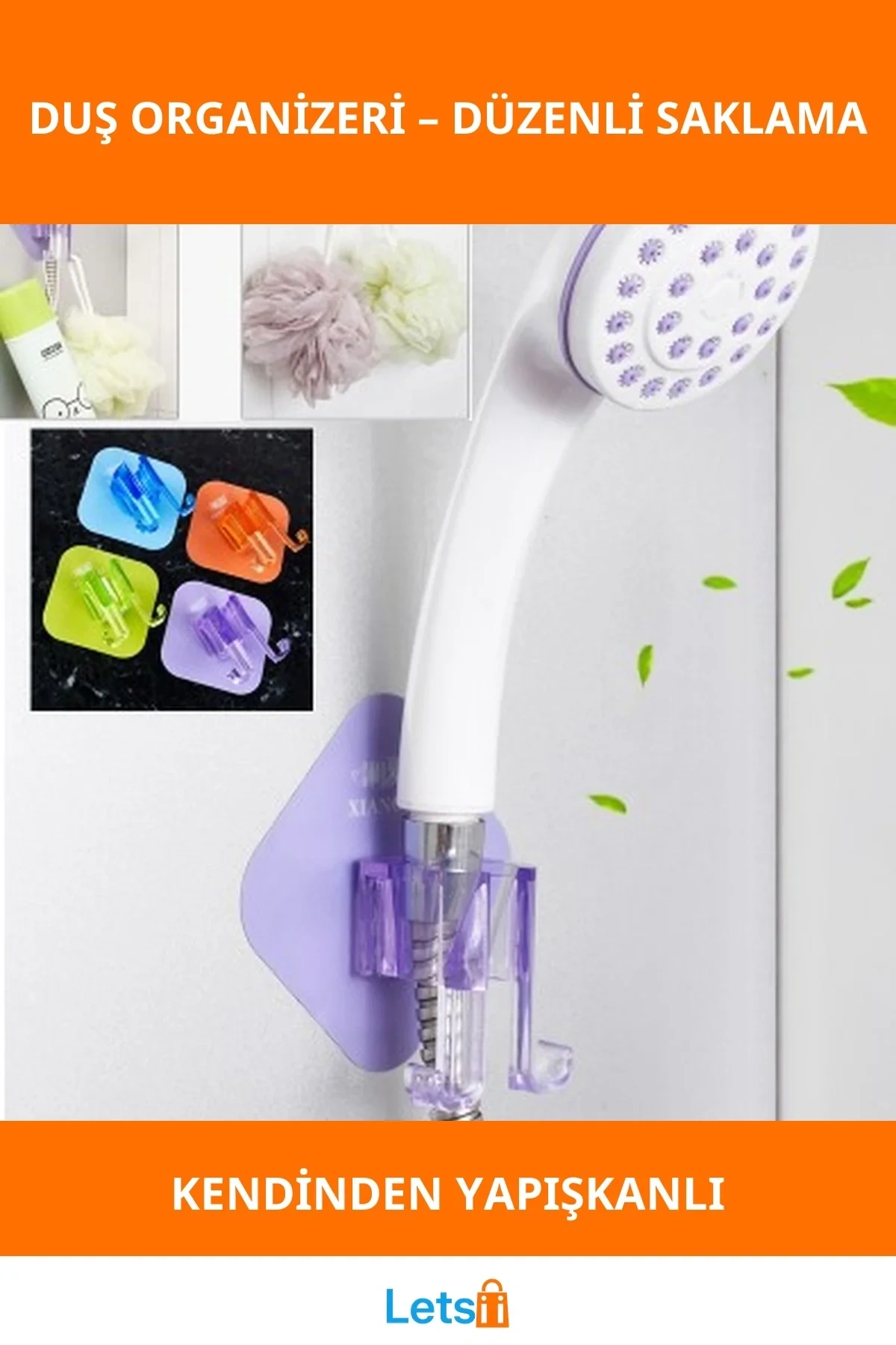 Kendinden Yapışkanlı Duş Başlığı Organizeri