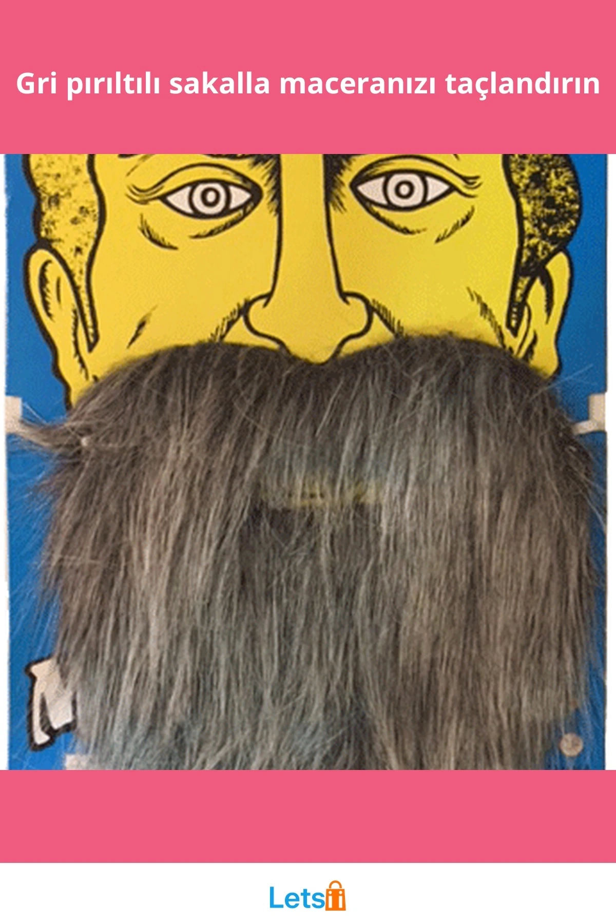 Kırçıllı Gri Renk Korsan Takma Sakal